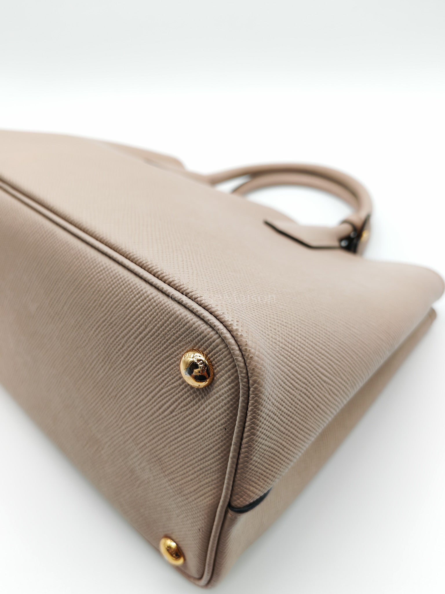 Double Bag in Light Beige Saffiano Cuir Leather Shoulder Bag | Purse Maison Luxury Bags Shop