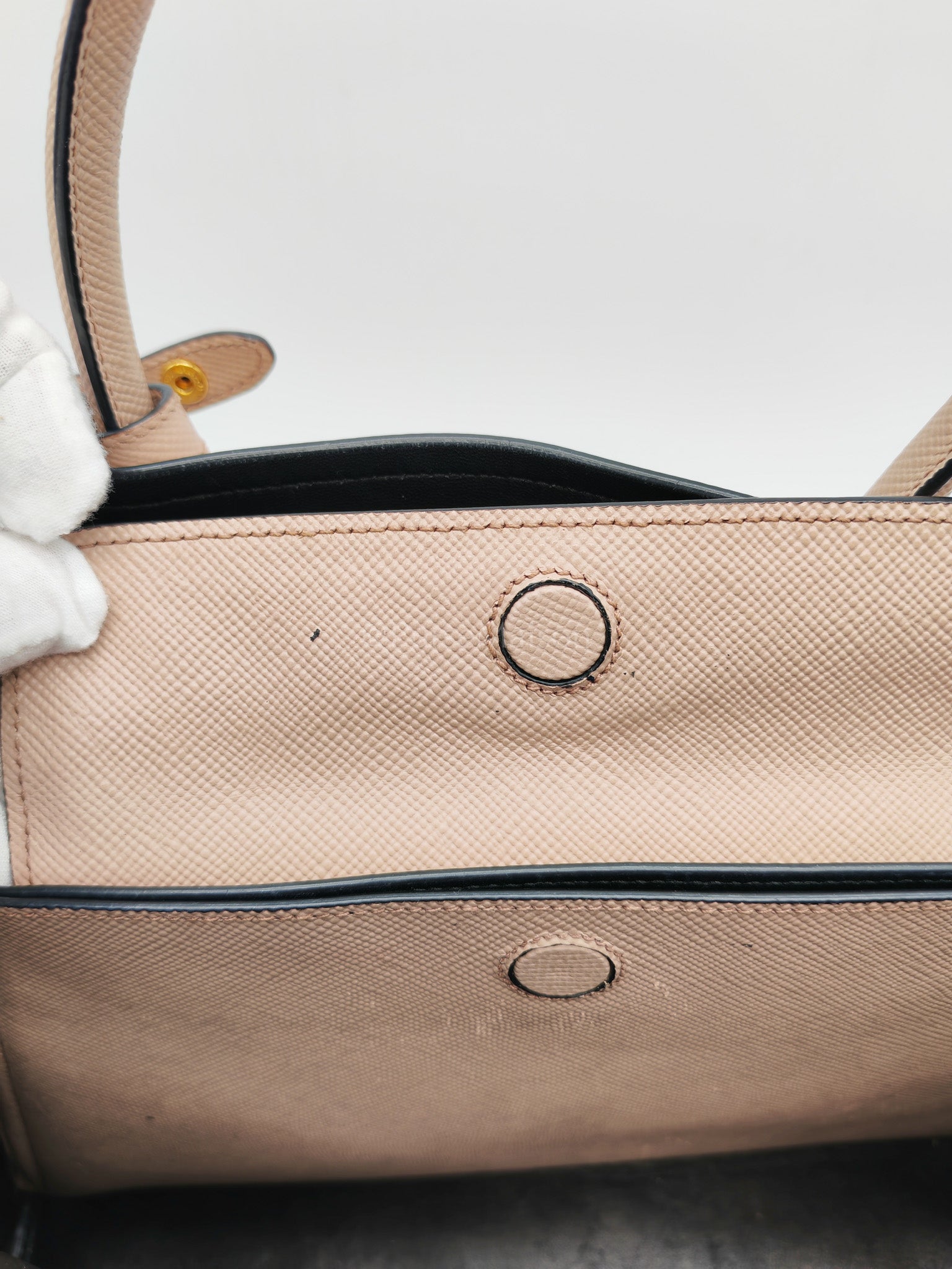 Double Bag in Light Beige Saffiano Cuir Leather Shoulder Bag | Purse Maison Luxury Bags Shop