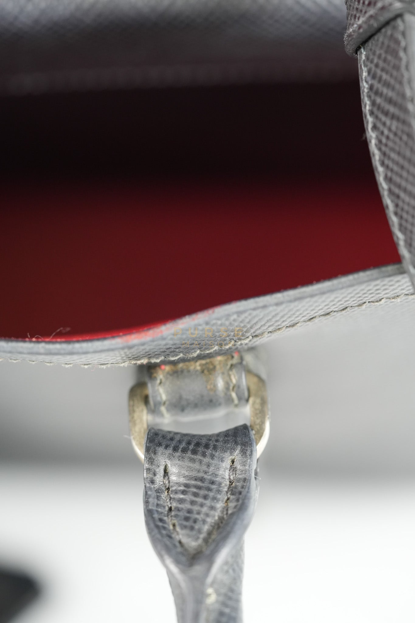 Double Bag Large in Black/Nero Saffiano Cuir Leather Silver Hardware | Purse Maison Luxury Bags Shop