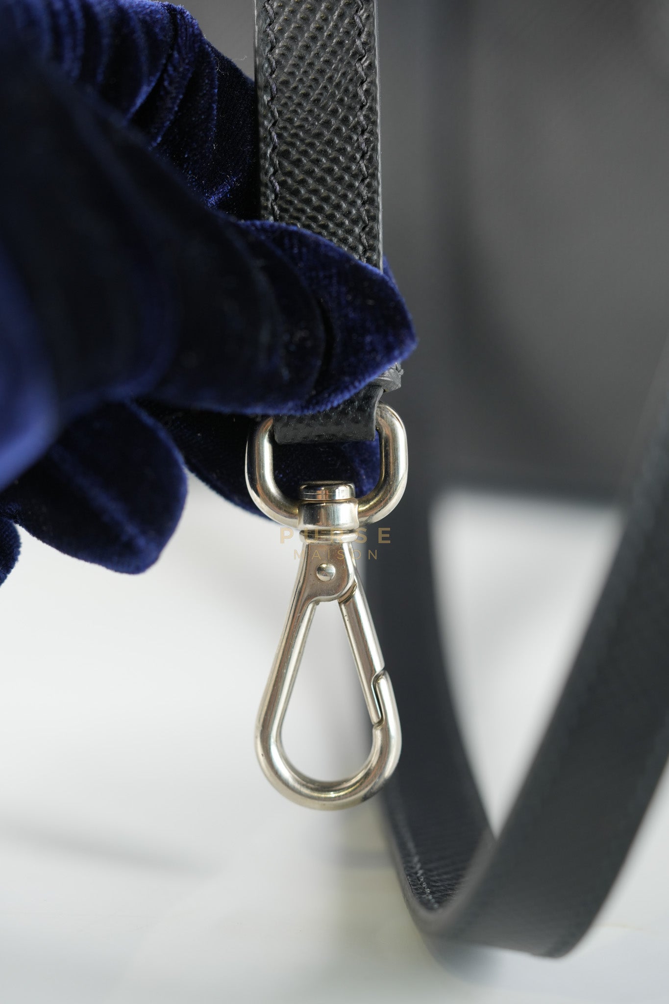 Double Bag Large in Black/Nero Saffiano Cuir Leather Silver Hardware | Purse Maison Luxury Bags Shop