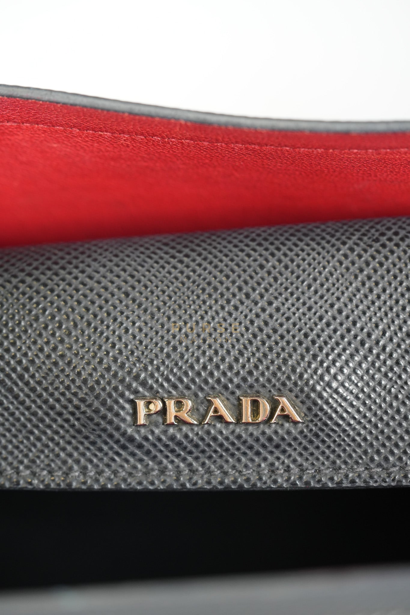 Double Bag Large in Black/Nero Saffiano Cuir Leather Silver Hardware | Purse Maison Luxury Bags Shop