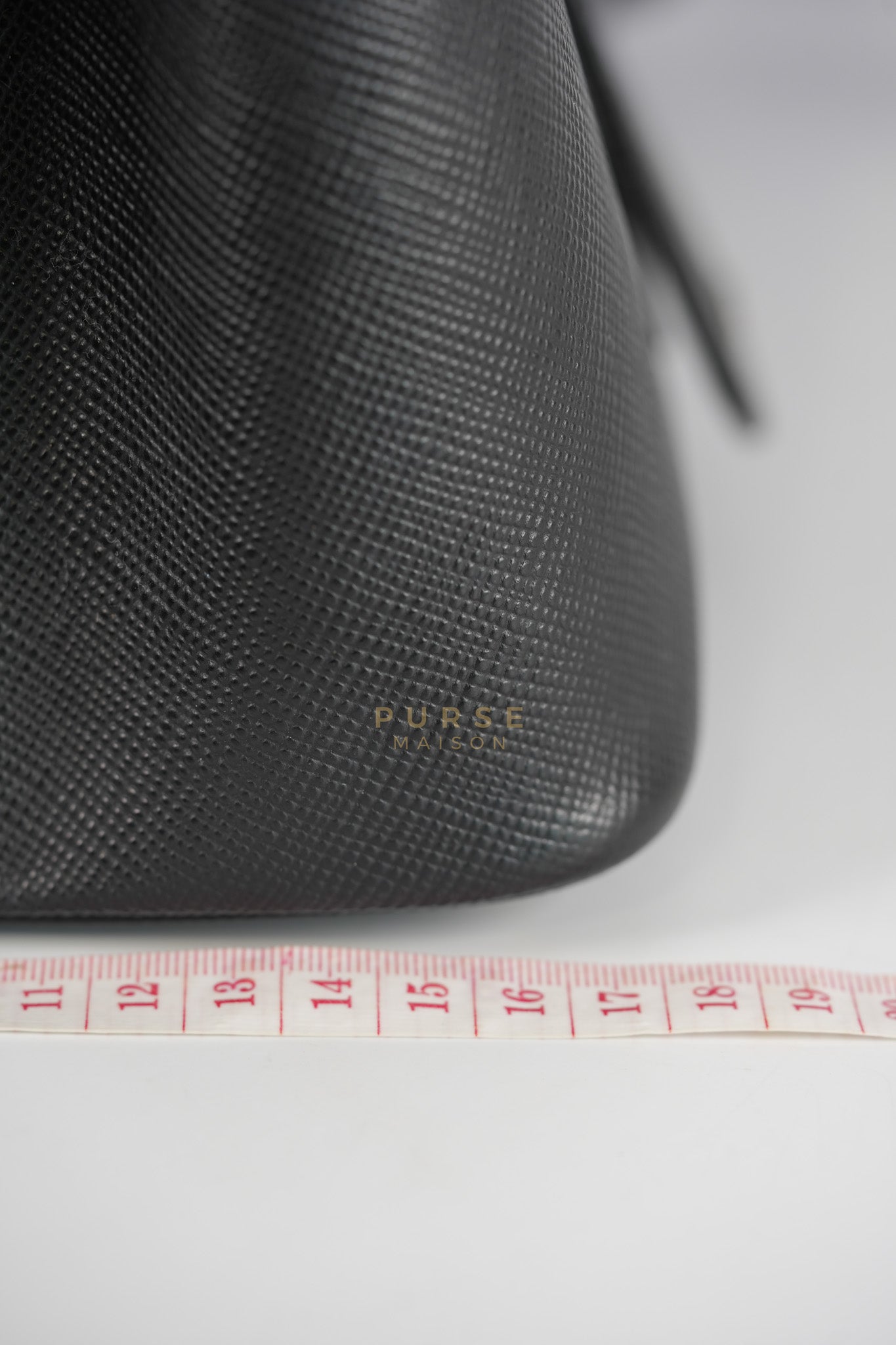 Double Bag Large in Black/Nero Saffiano Cuir Leather Silver Hardware | Purse Maison Luxury Bags Shop