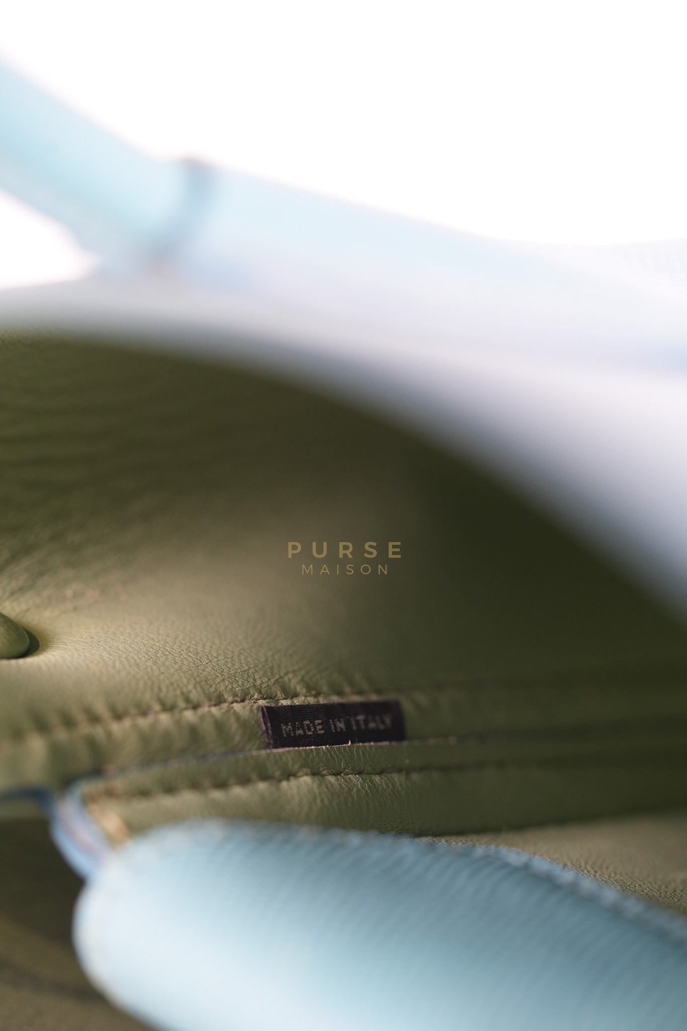 Double Handle Tote Bag Small in Teal Saffiano Cuir Leather | Purse Maison Luxury Bags Shop