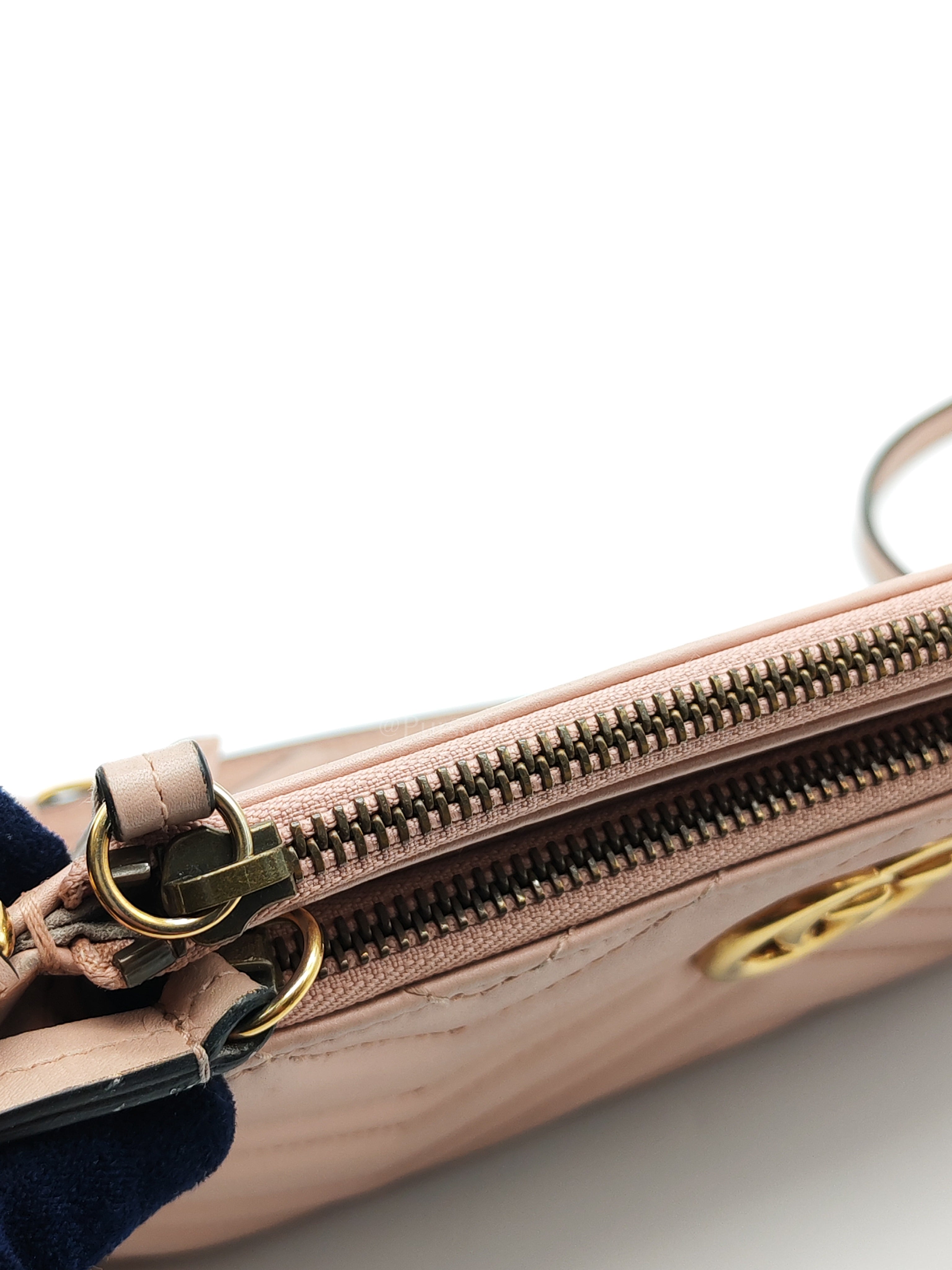 Double Pouch Shoulder Bag in Blush Pink Marmont Matellase Leather & Gold Hardware | Purse Maison Luxury Bags Shop