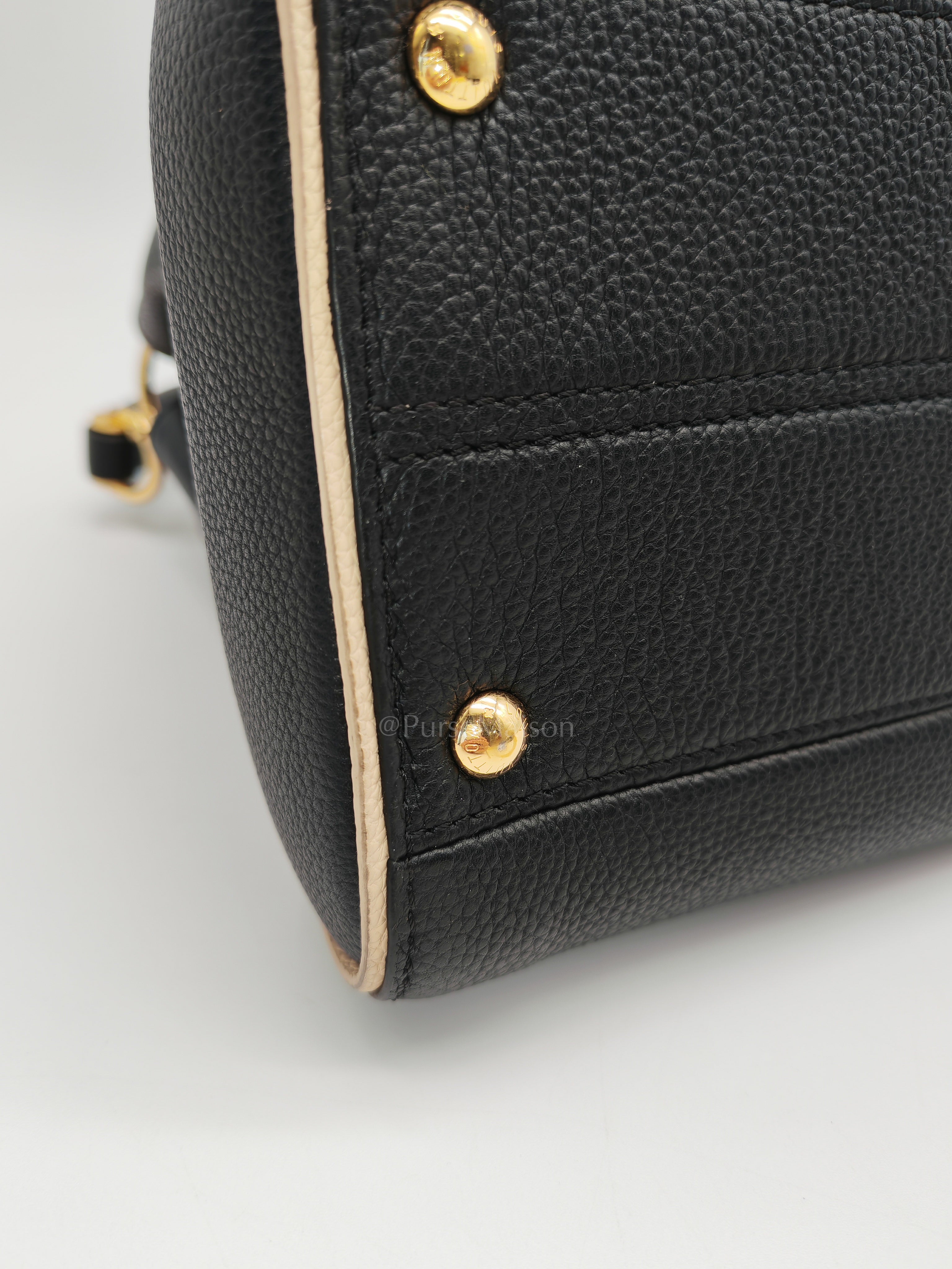 Double V Monogram Canvas and Black Grained Leather Shoulder Bag (Date Code: TR4137) | Purse Maison Luxury Bags Shop