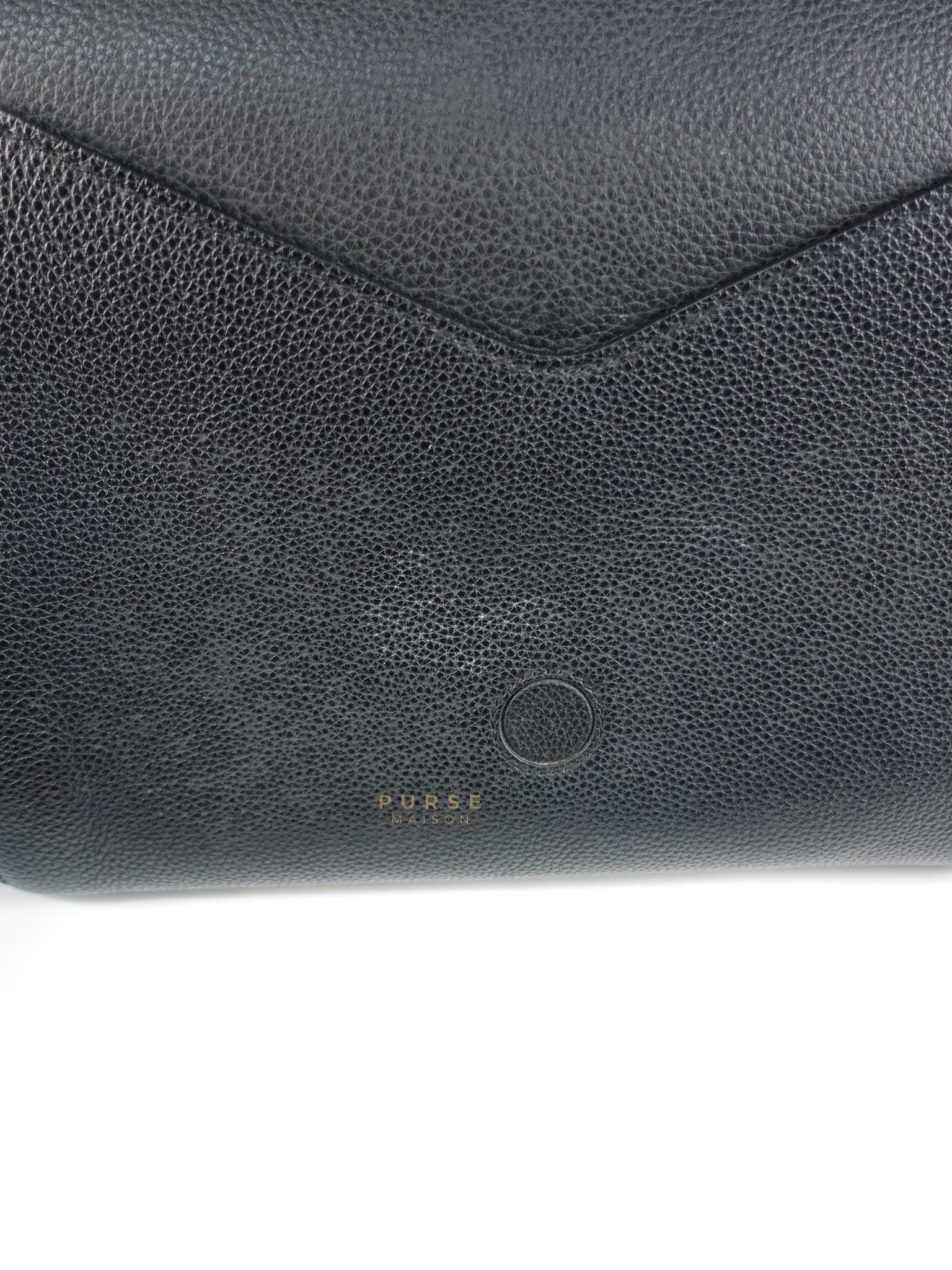 Double V Satchel Medium in Dark Navy Blue Monogram and Black Canvas (Date code: TR3108) | Purse Maison Luxury Bags Shop