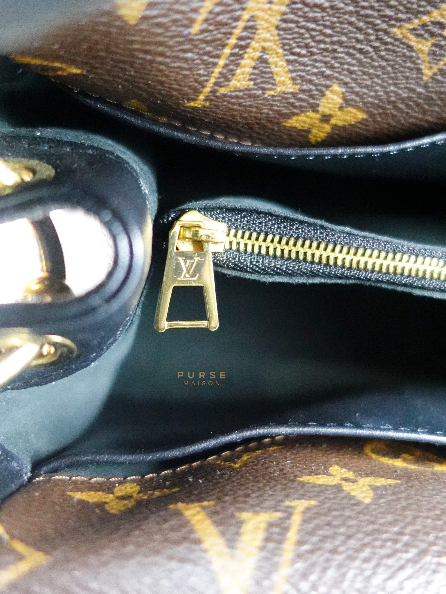 Double V Satchel Medium in Dark Navy Blue Monogram and Black Canvas (Date code: TR3108) | Purse Maison Luxury Bags Shop