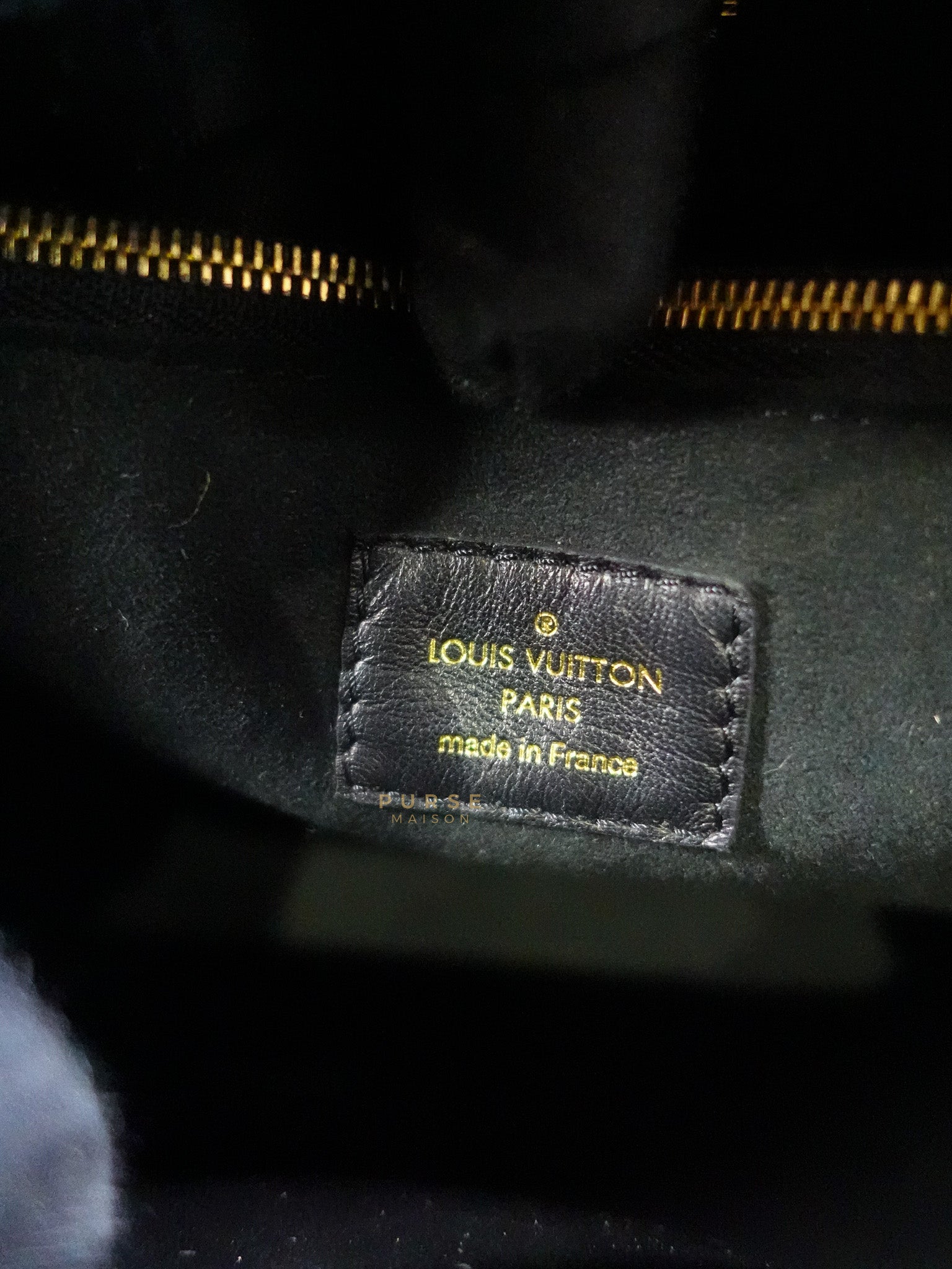 Double V Satchel Medium in Dark Navy Blue Monogram and Black Canvas (Date code: TR3108) | Purse Maison Luxury Bags Shop