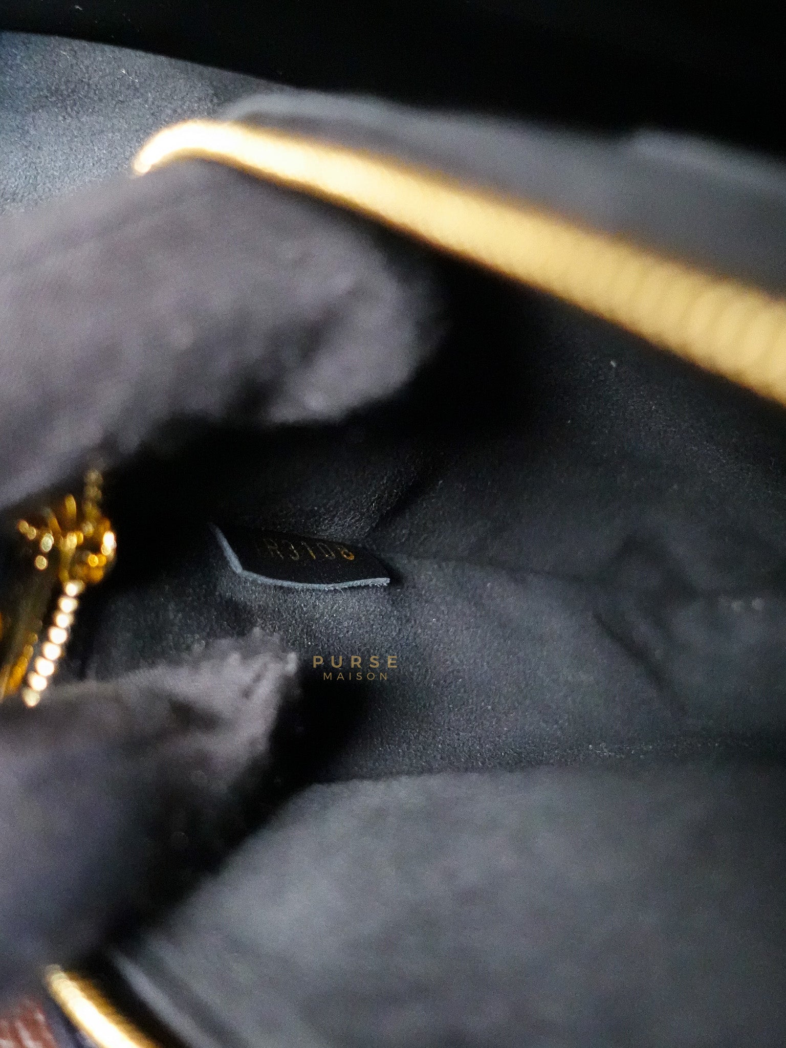 Double V Satchel Medium in Dark Navy Blue Monogram and Black Canvas (Date code: TR3108) | Purse Maison Luxury Bags Shop