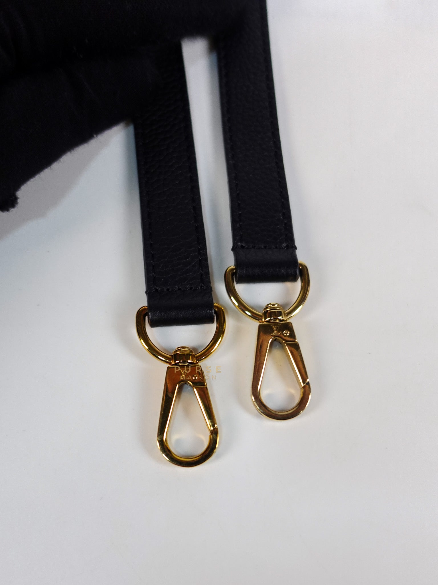 Double V Satchel Medium in Dark Navy Blue Monogram and Black Canvas (Date code: TR3108) | Purse Maison Luxury Bags Shop