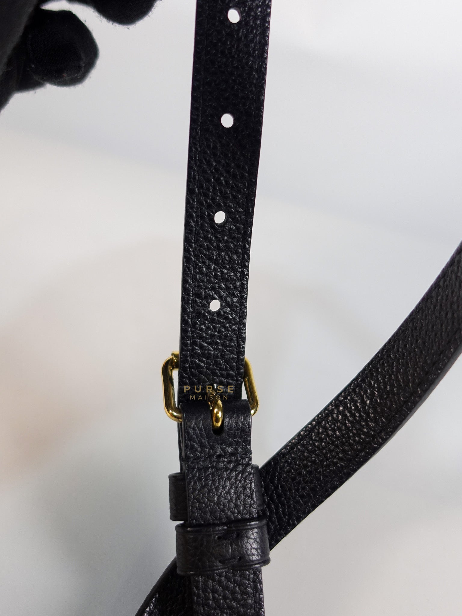 Double V Satchel Medium in Dark Navy Blue Monogram and Black Canvas (Date code: TR3108) | Purse Maison Luxury Bags Shop