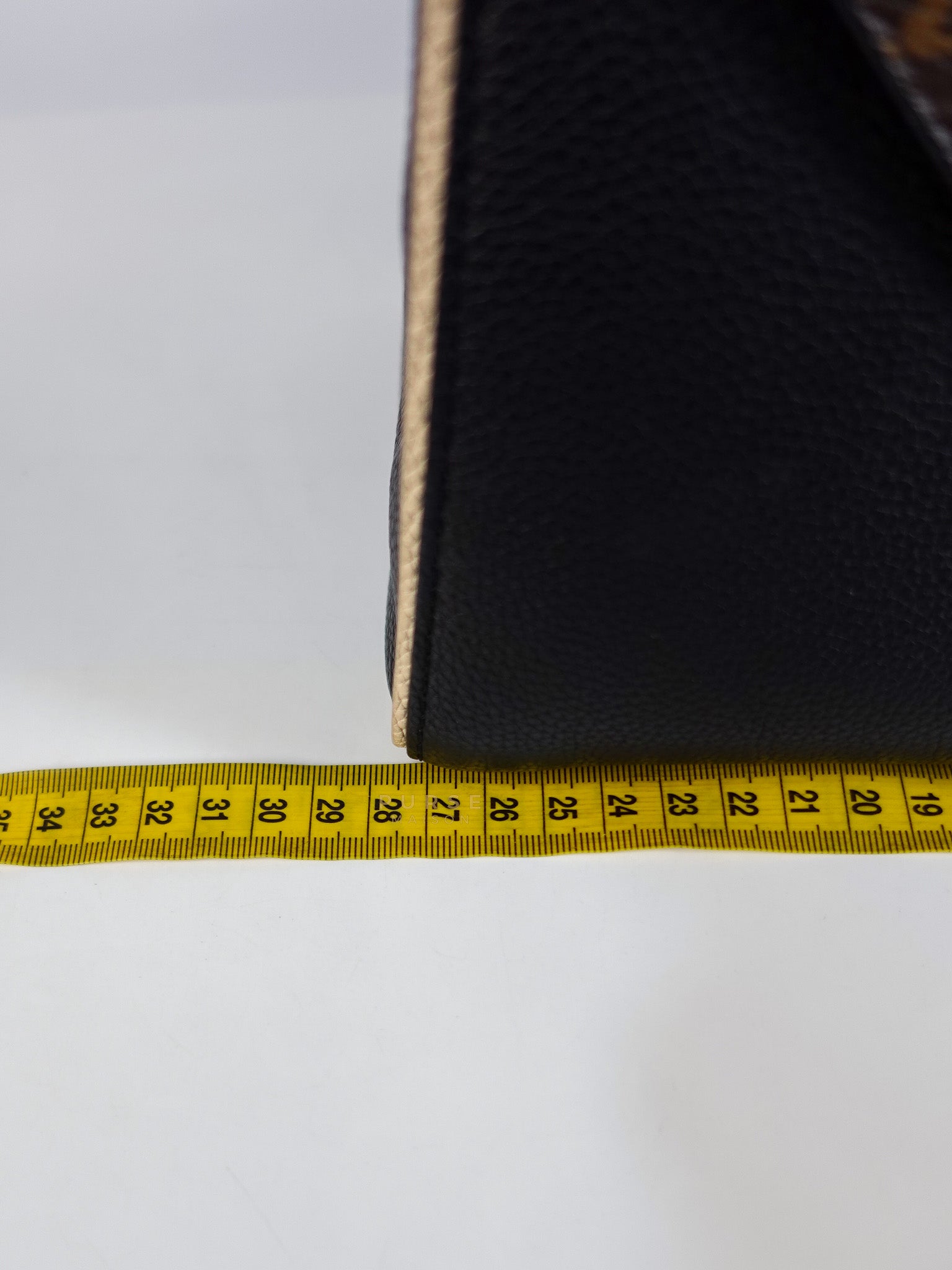 Double V Satchel Medium in Dark Navy Blue Monogram and Black Canvas (Date code: TR3108) | Purse Maison Luxury Bags Shop