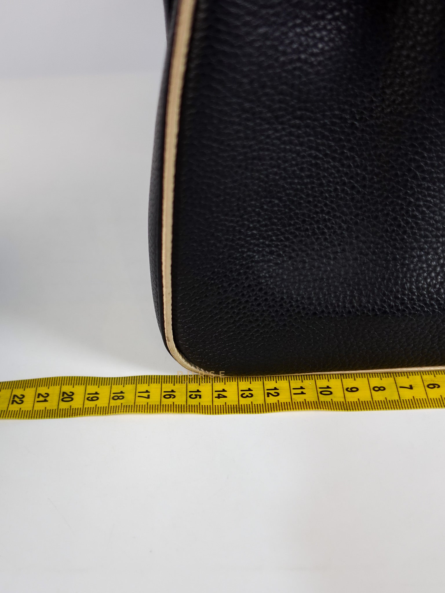 Double V Satchel Medium in Dark Navy Blue Monogram and Black Canvas (Date code: TR3108) | Purse Maison Luxury Bags Shop