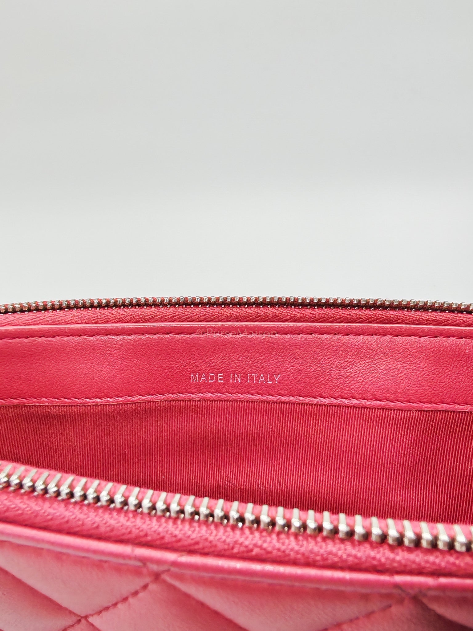 Double Zip in Rose Pink Clutch Chain Bag and Silver Hardware Series 26 | Purse Maison Luxury Bags Shop