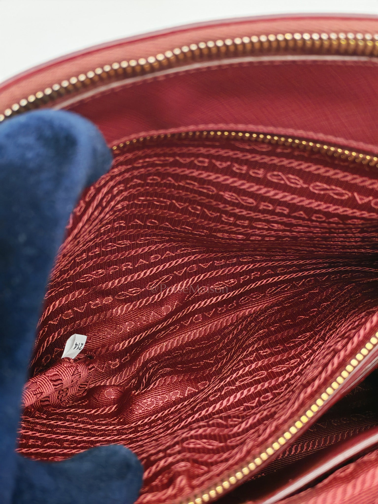 Double Zip Tote in Bi-color Saffiano Lux Cerise and Fuoco | Purse Maison Luxury Bags Shop