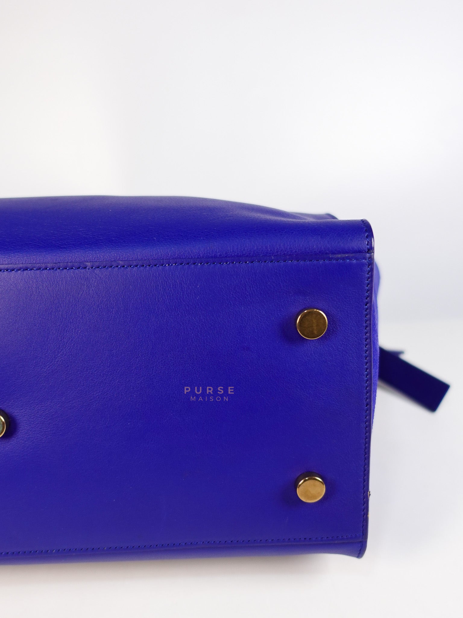 Downtown Cabas Bag Small in Vibrant Blue Leather and Suede | Purse Maison Luxury Bags Shop