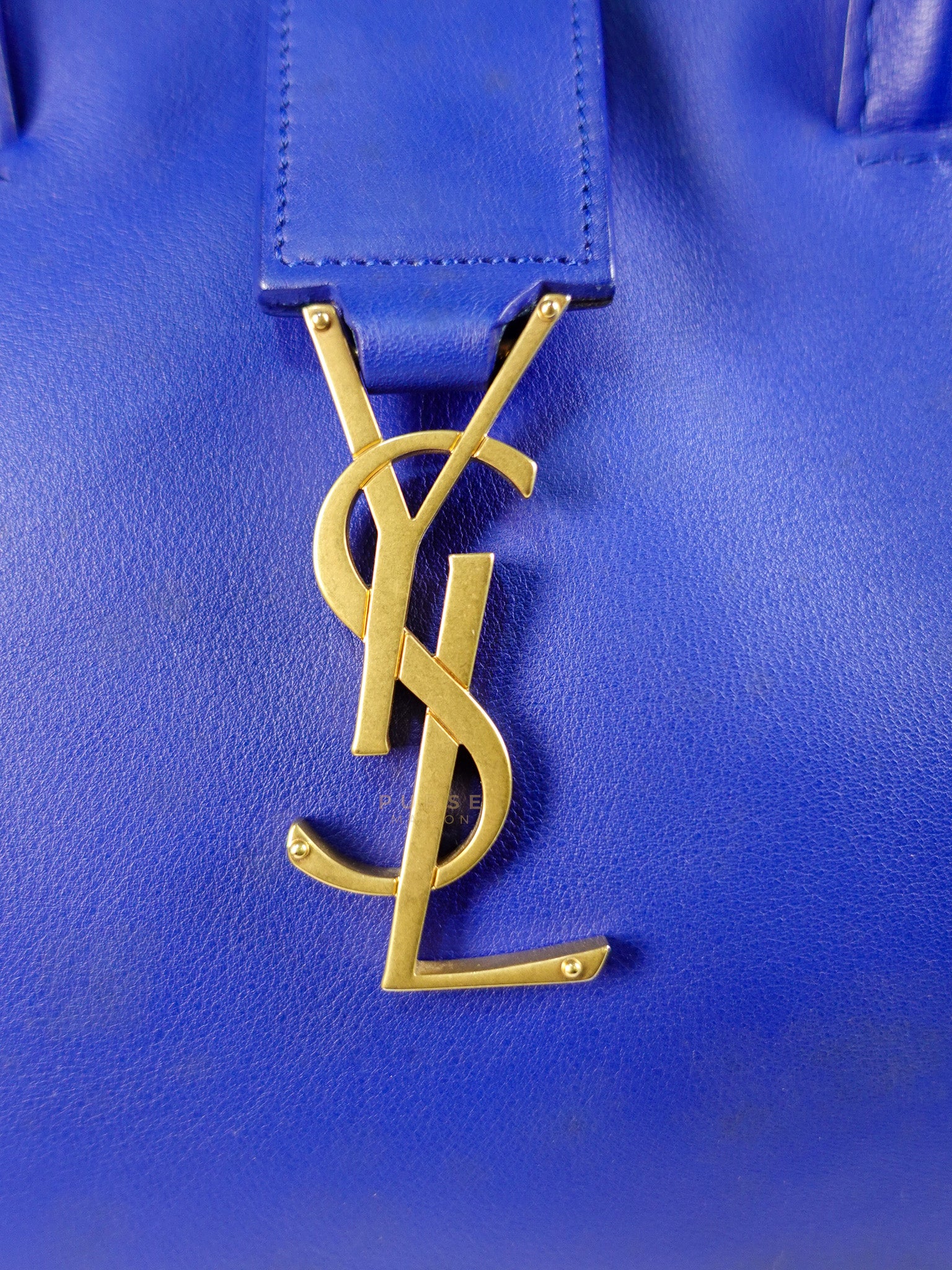 Downtown Cabas Bag Small in Vibrant Blue Leather and Suede | Purse Maison Luxury Bags Shop