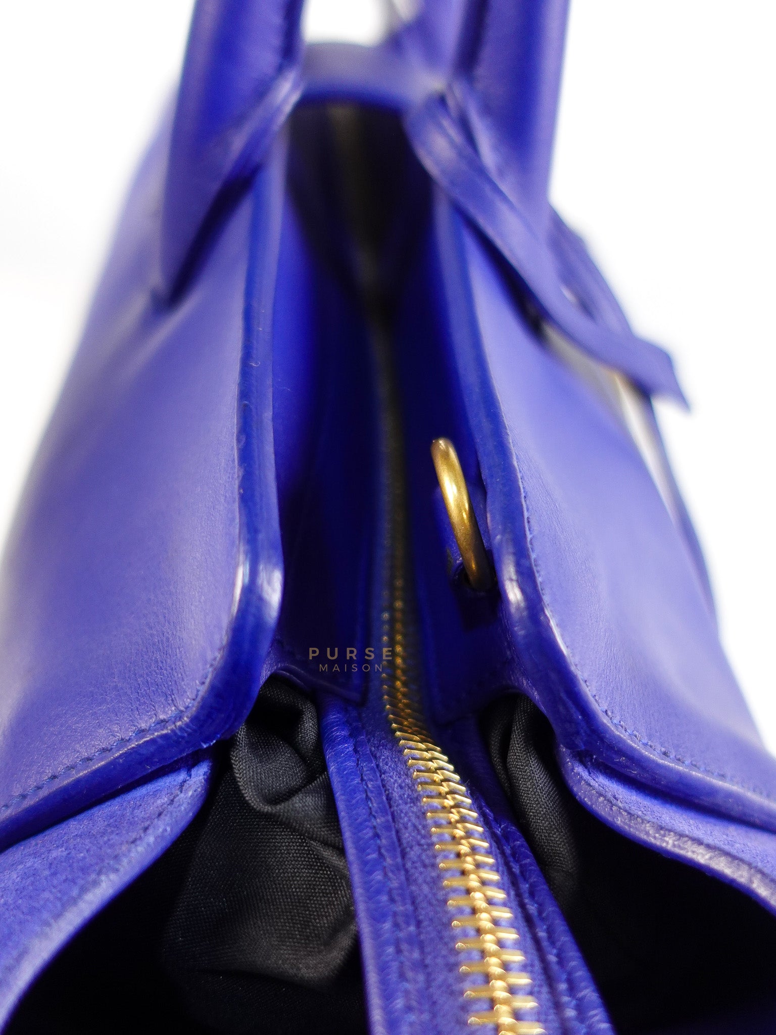 Downtown Cabas Bag Small in Vibrant Blue Leather and Suede | Purse Maison Luxury Bags Shop