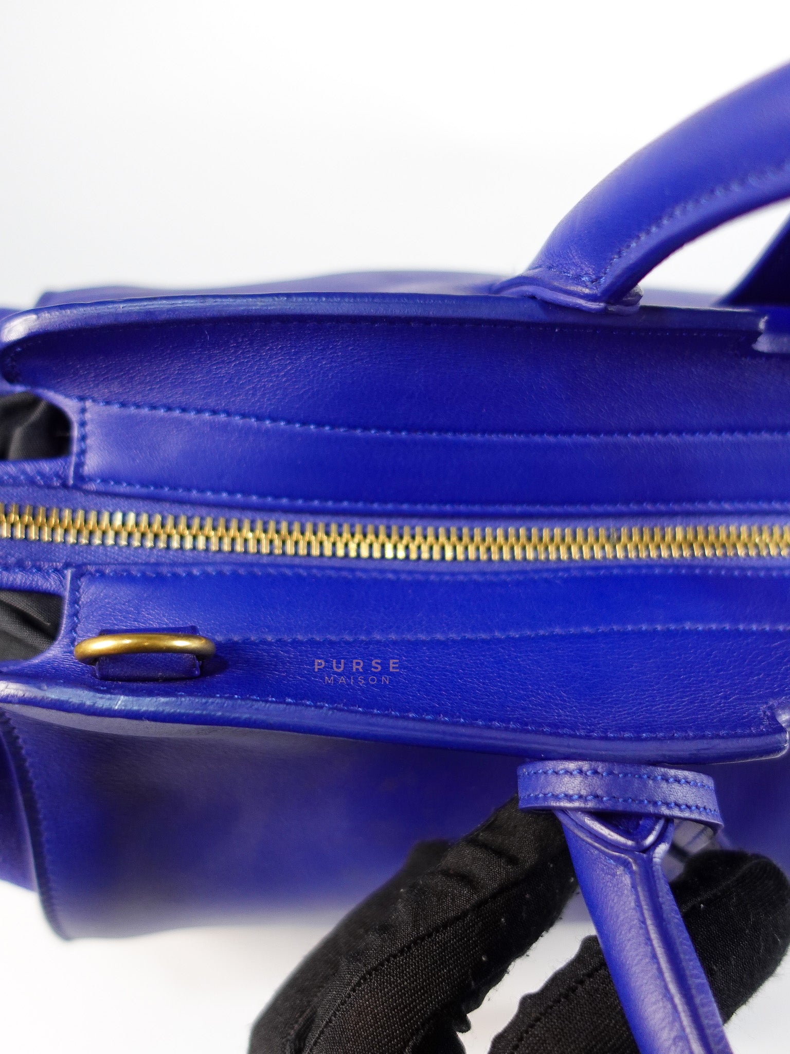 Downtown Cabas Bag Small in Vibrant Blue Leather and Suede | Purse Maison Luxury Bags Shop