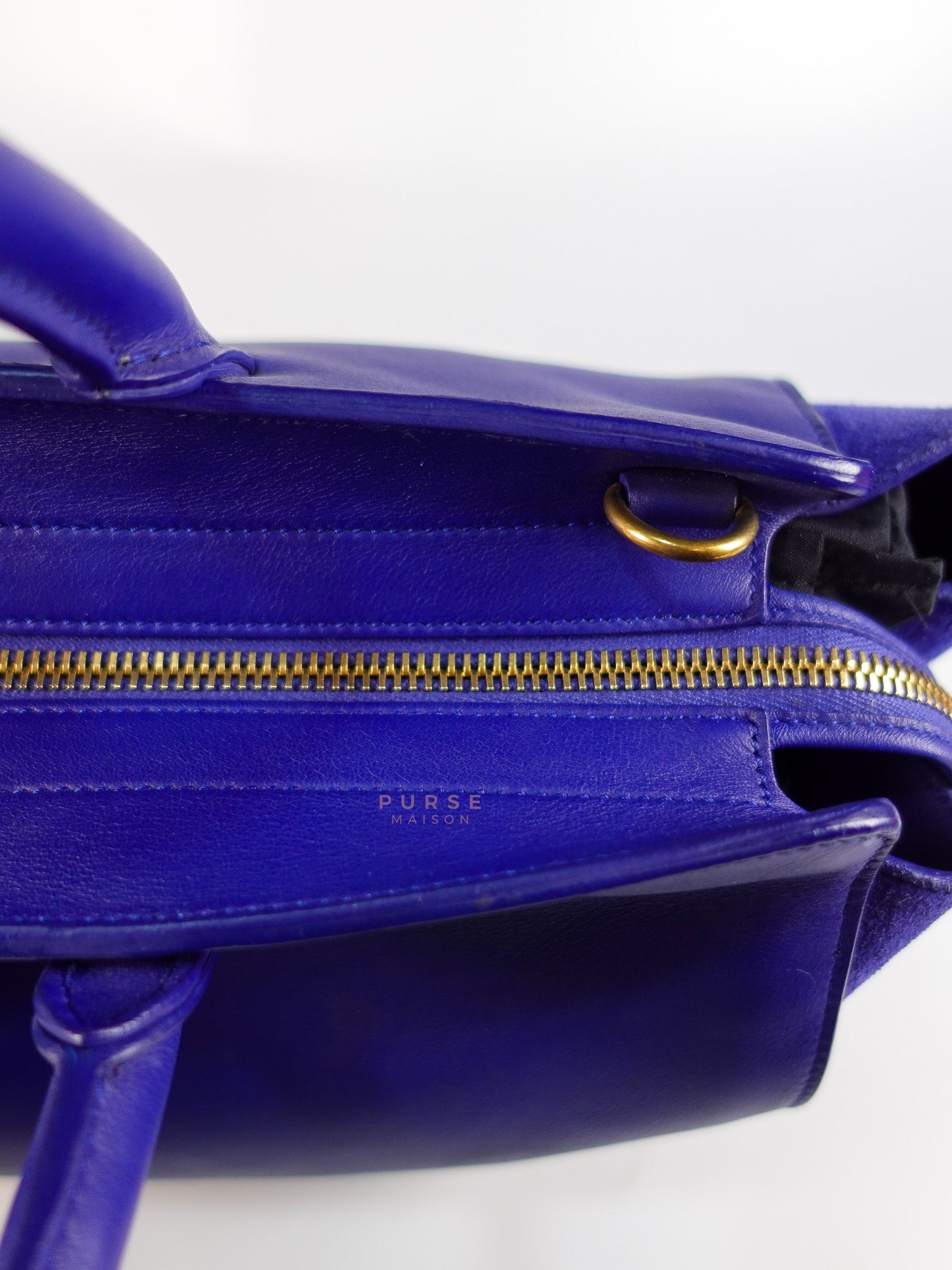 Downtown Cabas Bag Small in Vibrant Blue Leather and Suede | Purse Maison Luxury Bags Shop