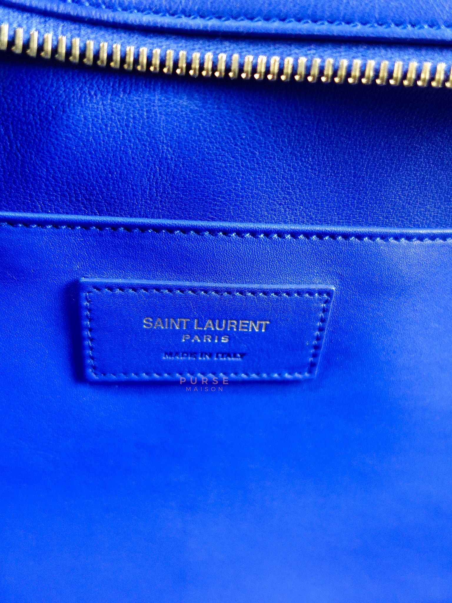 Downtown Cabas Bag Small in Vibrant Blue Leather and Suede | Purse Maison Luxury Bags Shop