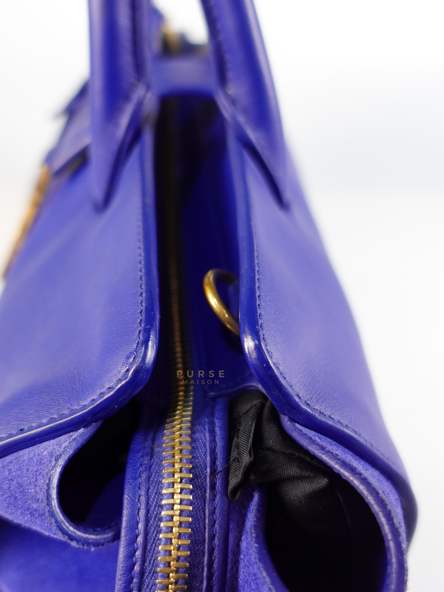 Downtown Cabas Bag Small in Vibrant Blue Leather and Suede | Purse Maison Luxury Bags Shop