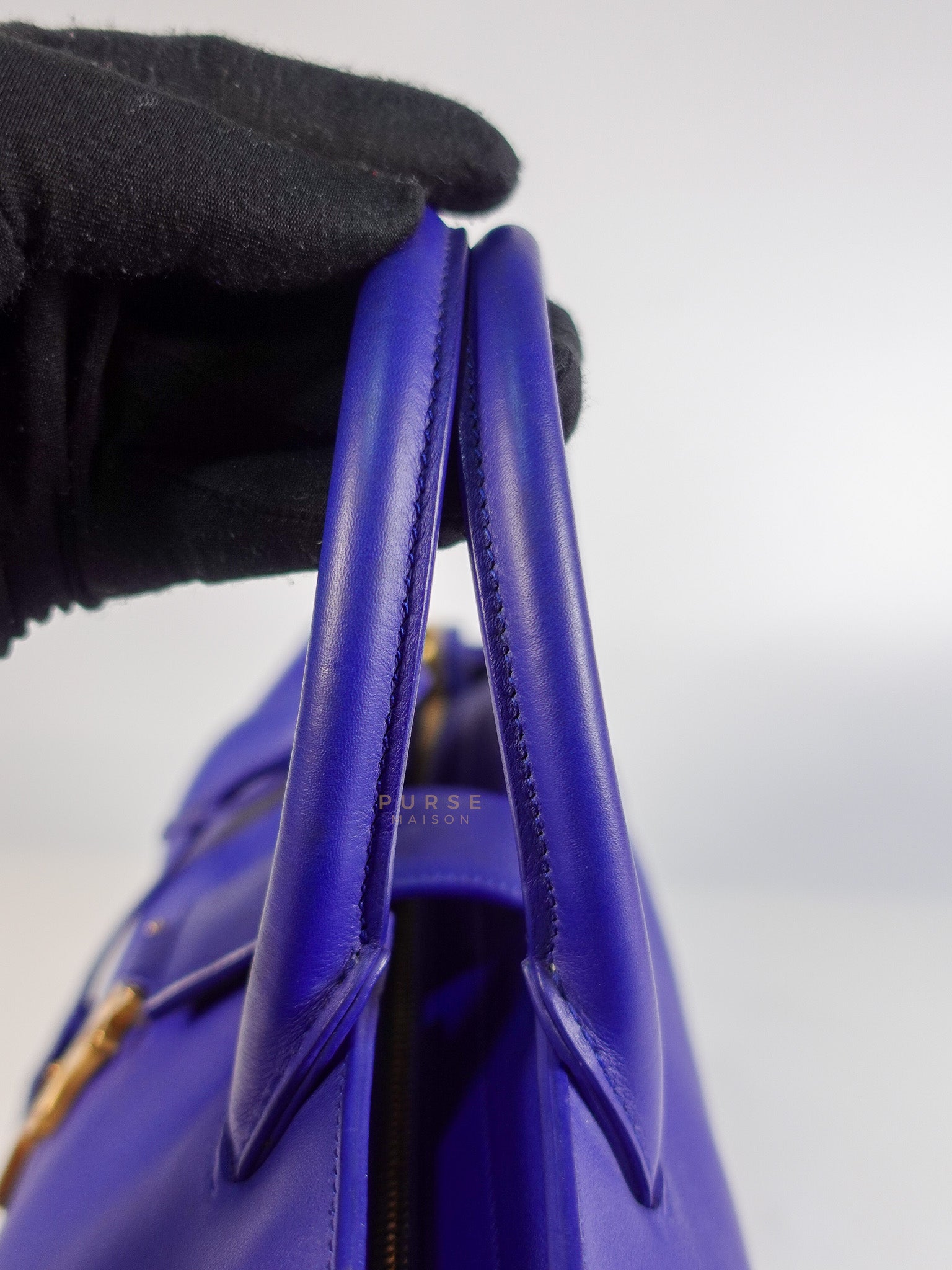 Downtown Cabas Bag Small in Vibrant Blue Leather and Suede | Purse Maison Luxury Bags Shop