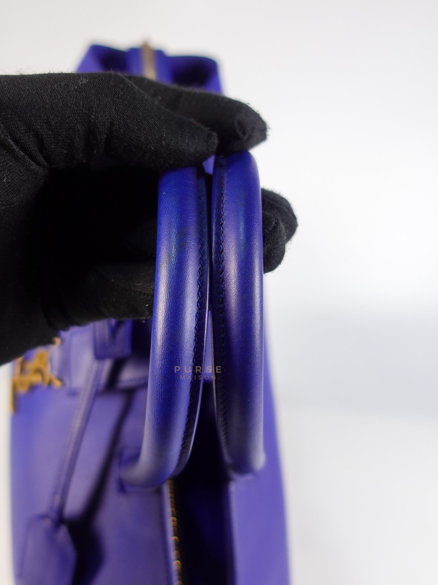 Downtown Cabas Bag Small in Vibrant Blue Leather and Suede | Purse Maison Luxury Bags Shop