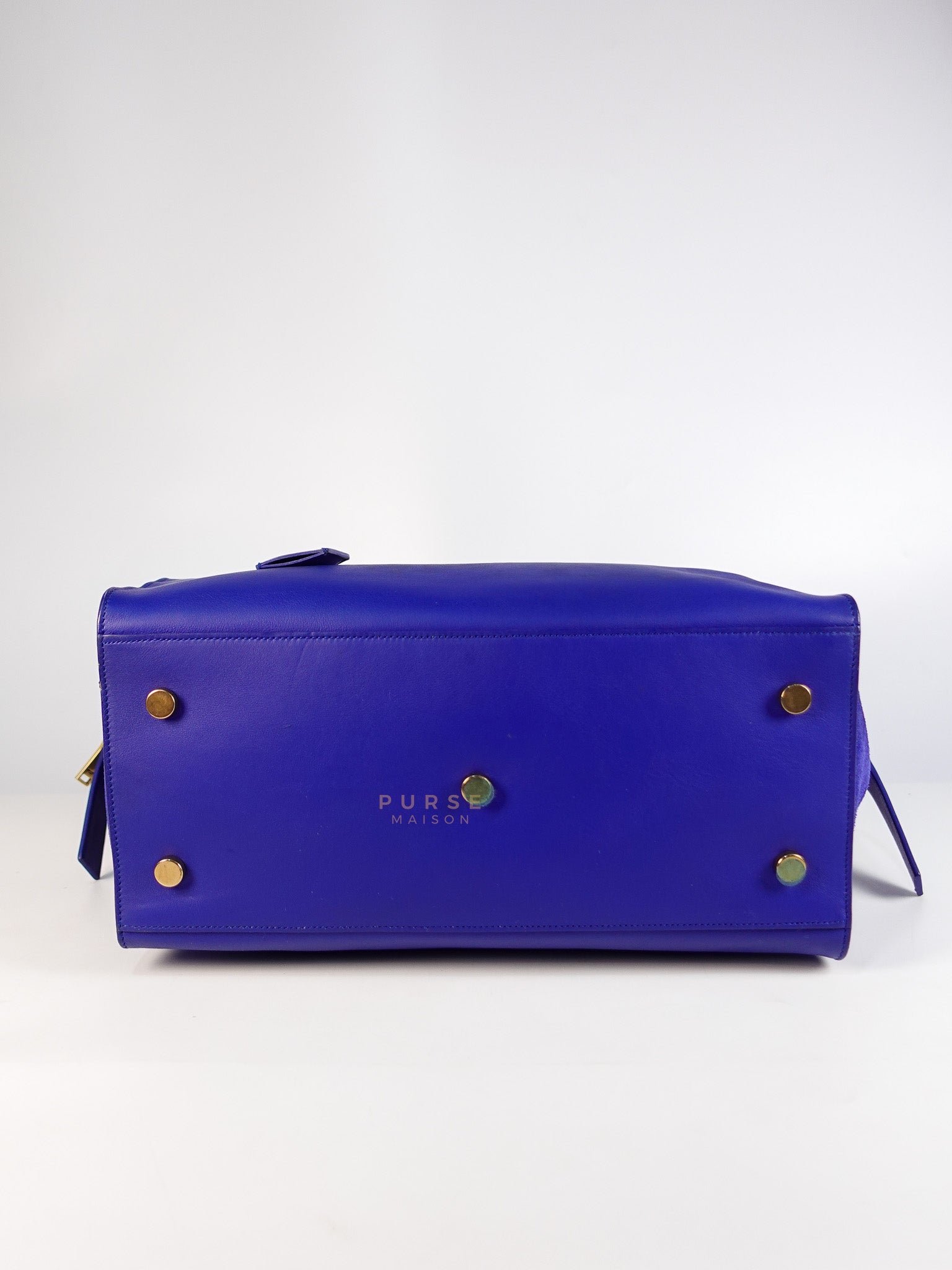 Downtown Cabas Bag Small in Vibrant Blue Leather and Suede | Purse Maison Luxury Bags Shop