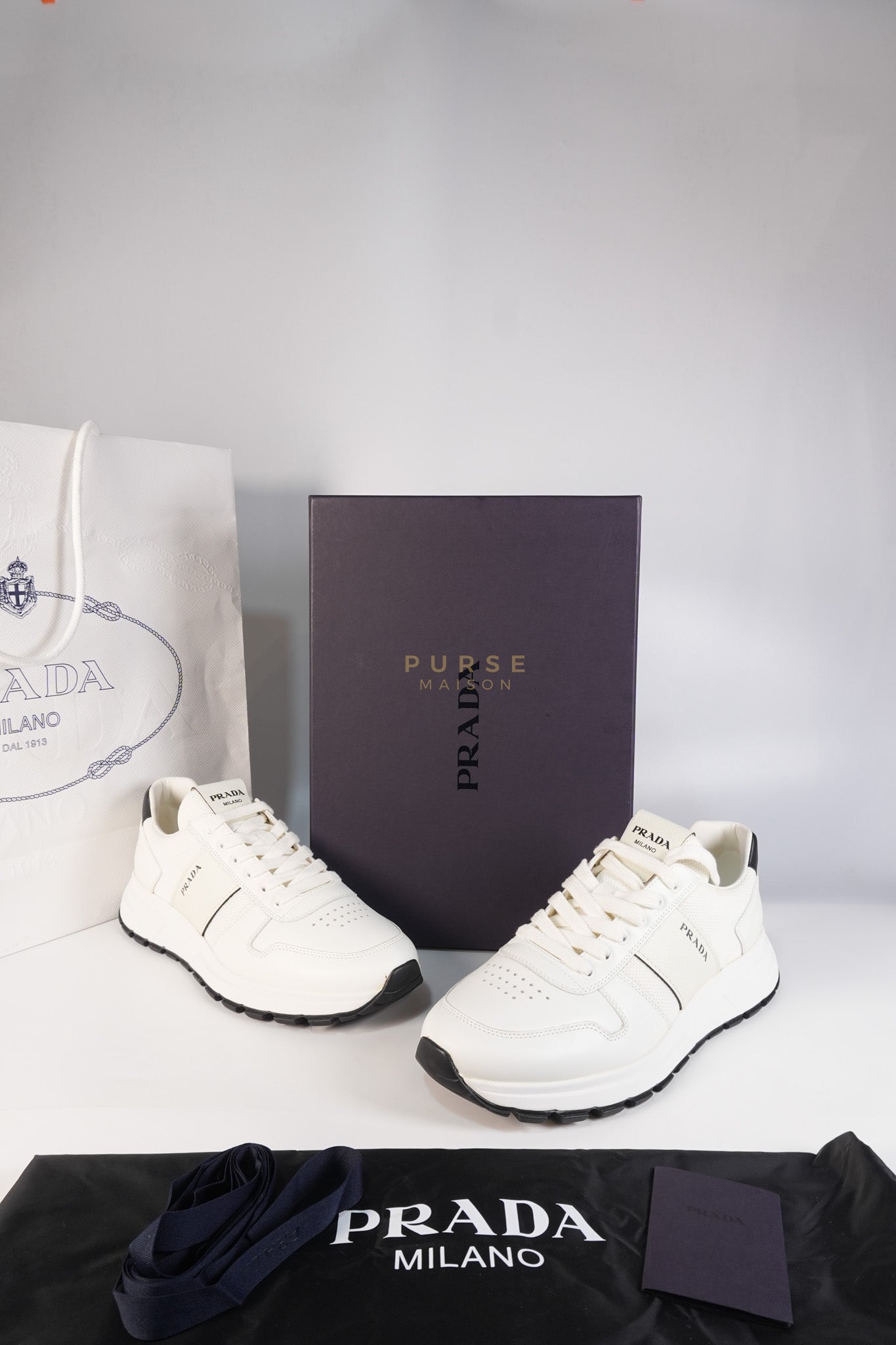Downtown Prax 01 White/Black Sneakers Size 8 US (26cm) | Purse Maison Luxury Bags Shop