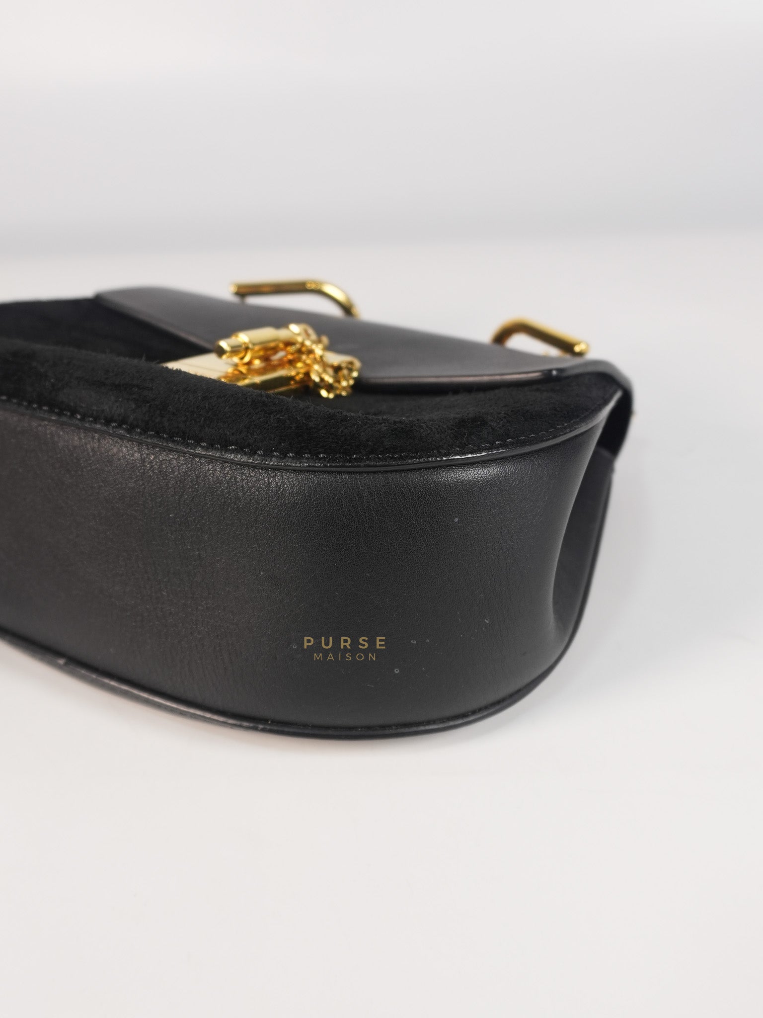 Drew Shoulder Bag in Black Gold Hardware | Purse Maison Luxury Bags Shop