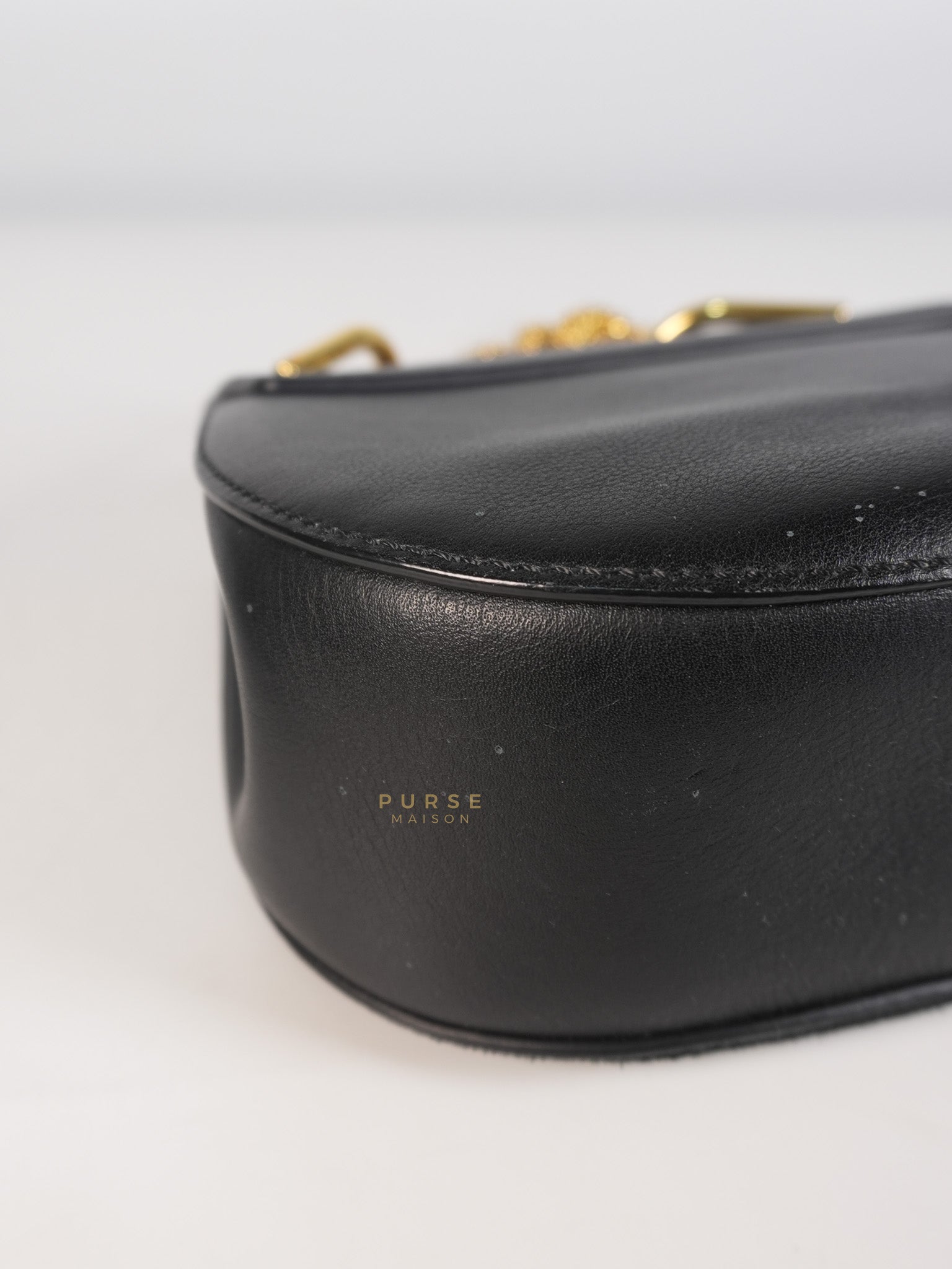 Drew Shoulder Bag in Black Gold Hardware | Purse Maison Luxury Bags Shop