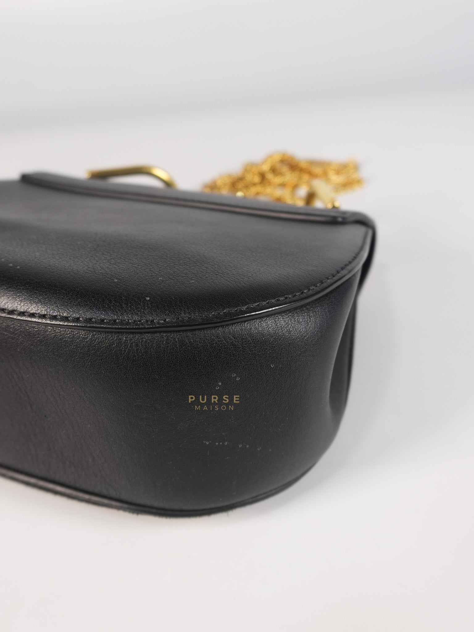 Drew Shoulder Bag in Black Gold Hardware | Purse Maison Luxury Bags Shop