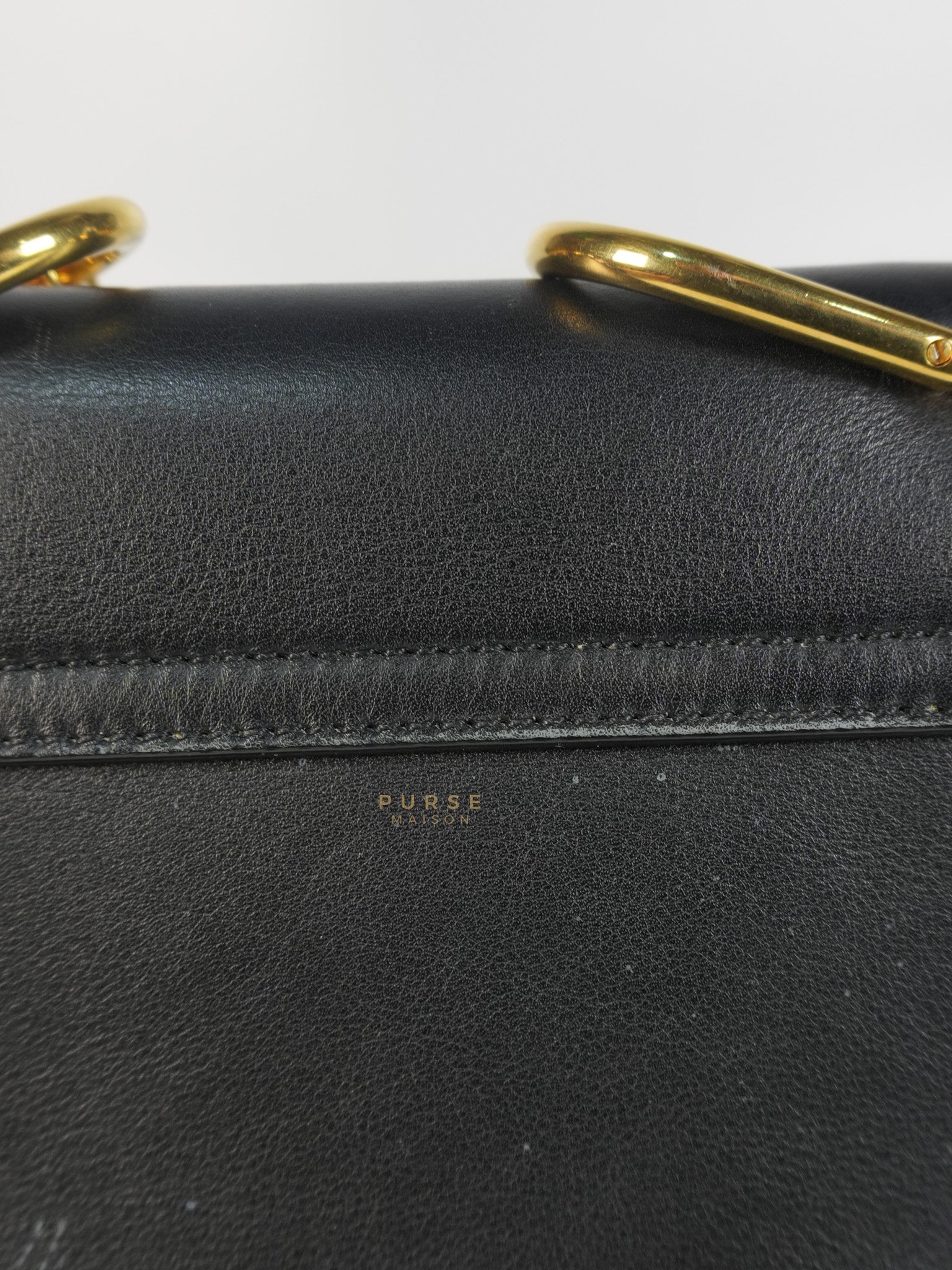 Drew Shoulder Bag in Black Gold Hardware | Purse Maison Luxury Bags Shop