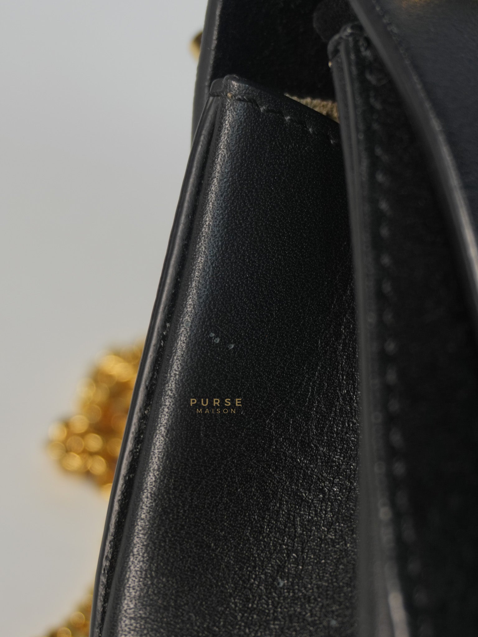 Drew Shoulder Bag in Black Gold Hardware | Purse Maison Luxury Bags Shop