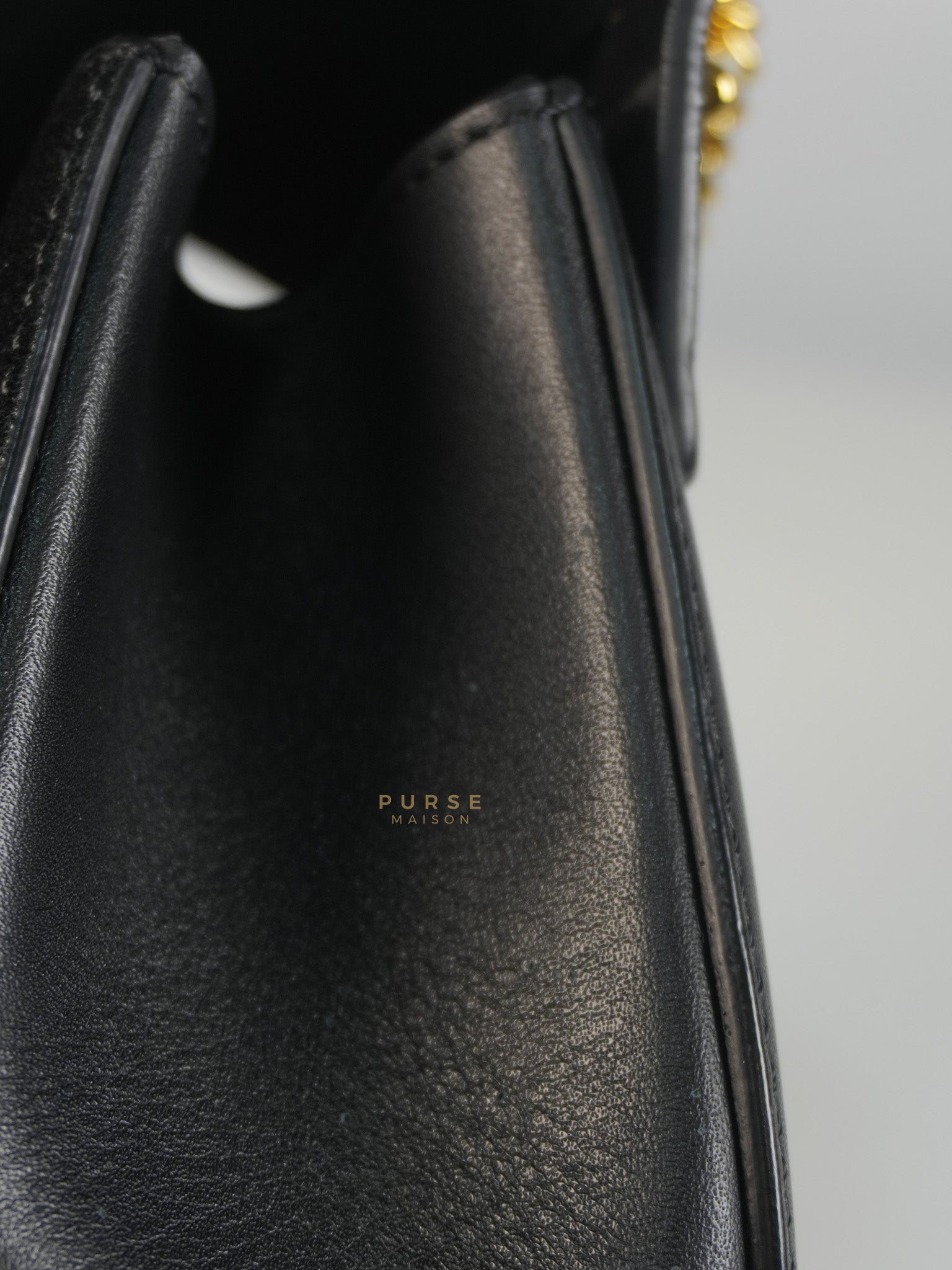 Drew Shoulder Bag in Black Gold Hardware | Purse Maison Luxury Bags Shop