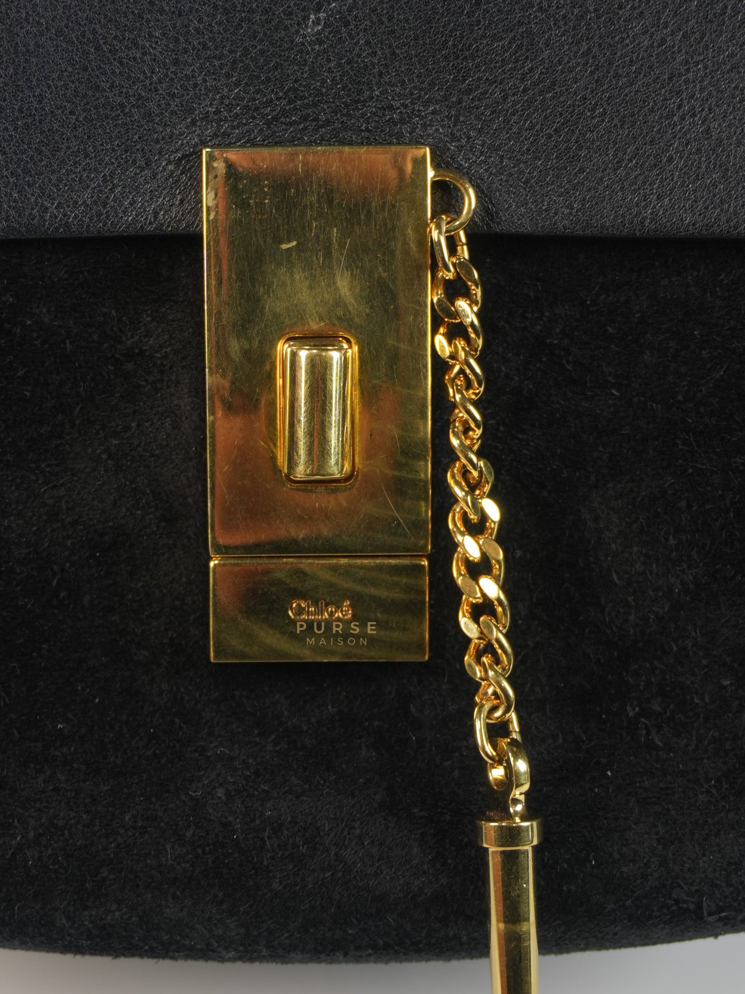 Drew Shoulder Bag in Black Gold Hardware | Purse Maison Luxury Bags Shop