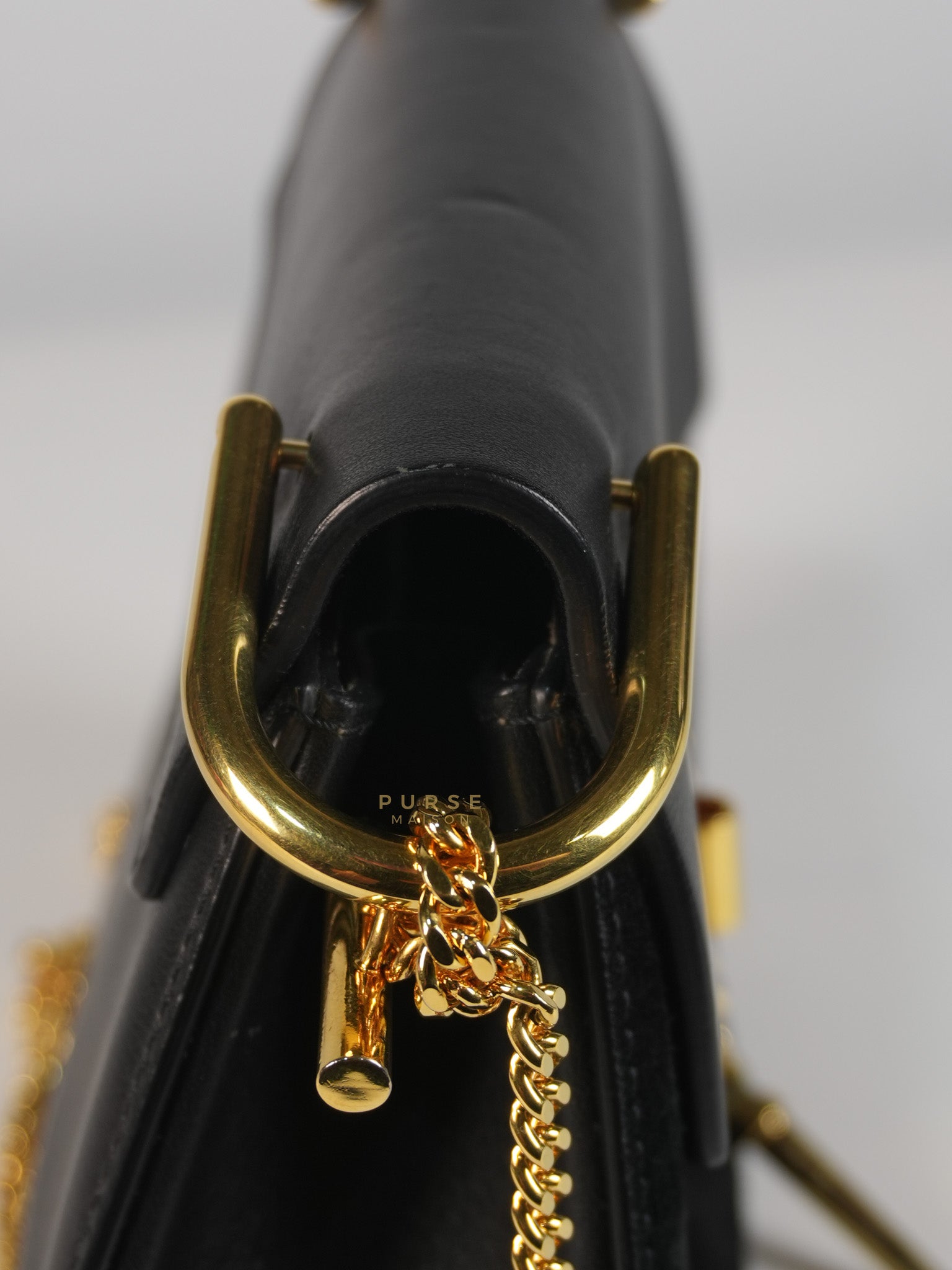 Drew Shoulder Bag in Black Gold Hardware | Purse Maison Luxury Bags Shop