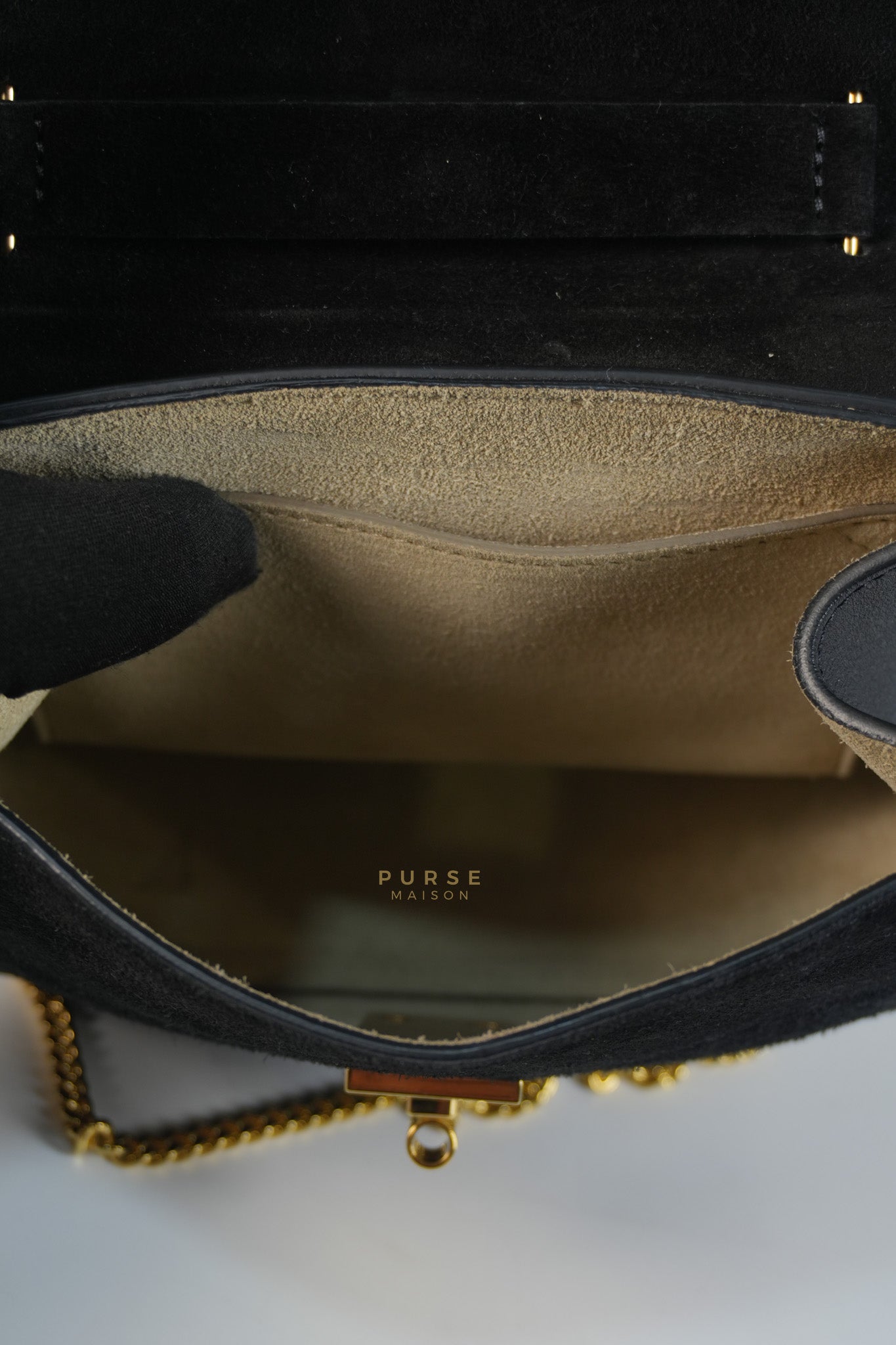 Drew Shoulder Bag in Black Gold Hardware | Purse Maison Luxury Bags Shop