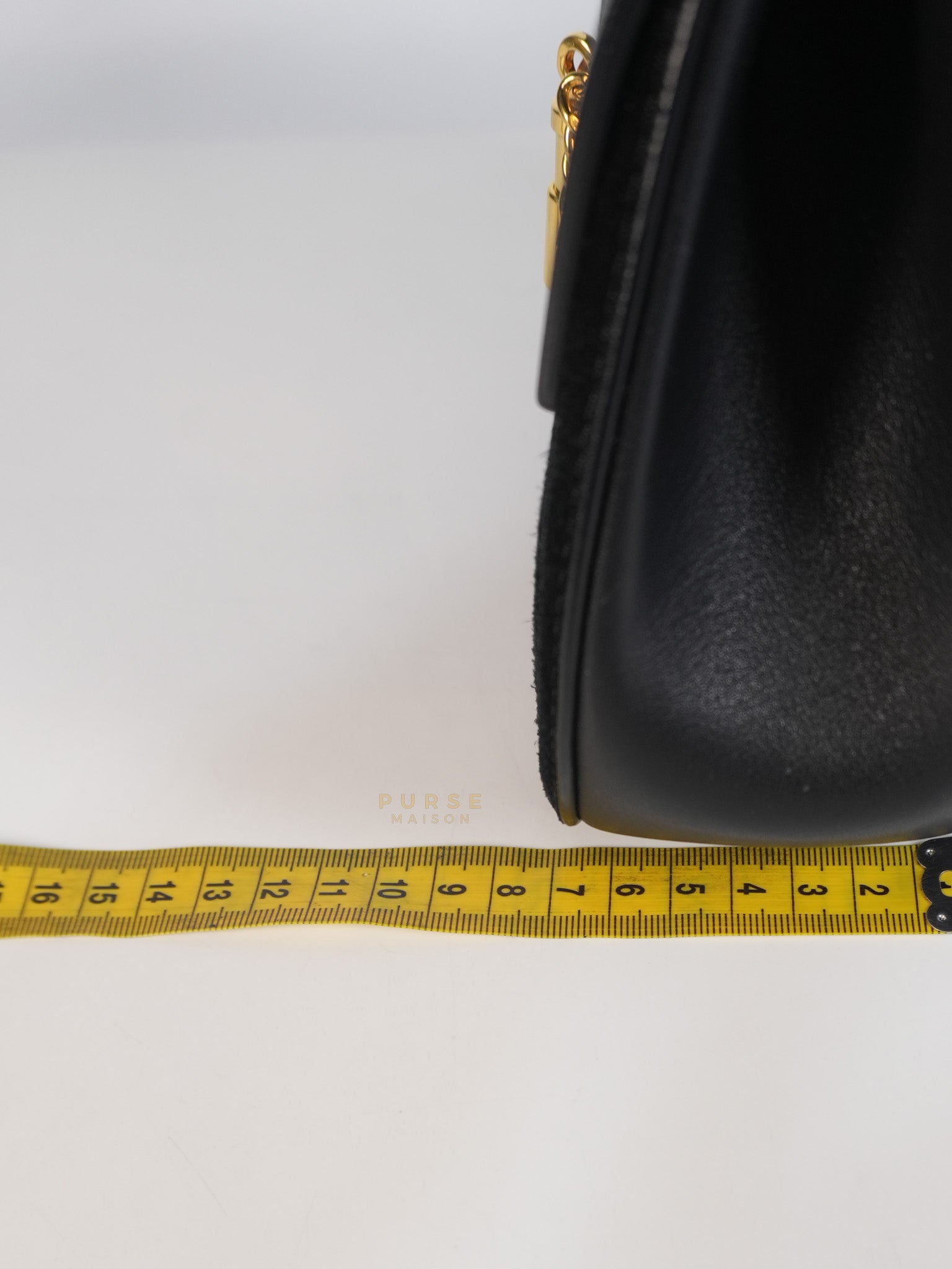 Drew Shoulder Bag in Black Gold Hardware | Purse Maison Luxury Bags Shop