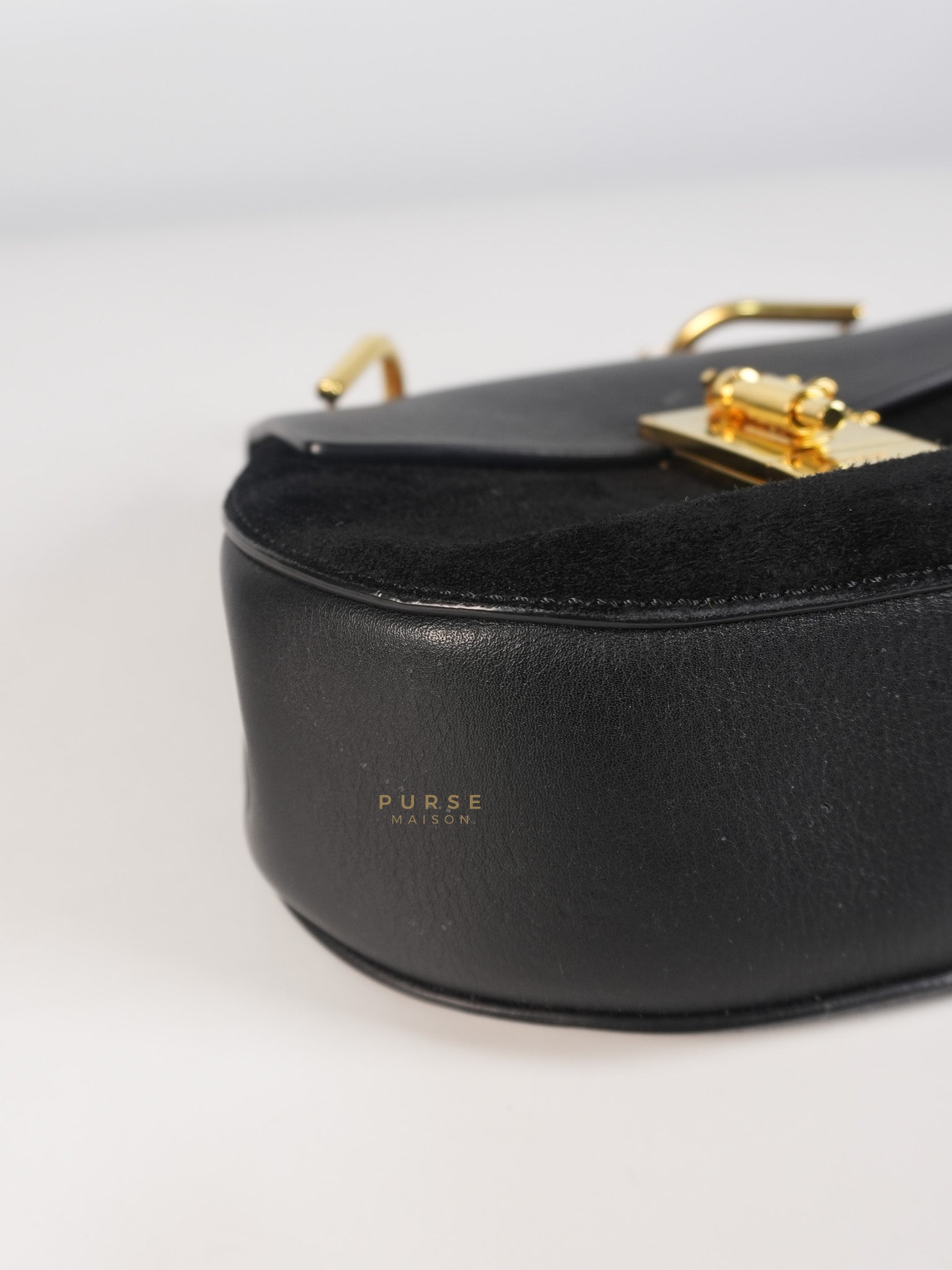 Drew Shoulder Bag in Black Gold Hardware | Purse Maison Luxury Bags Shop