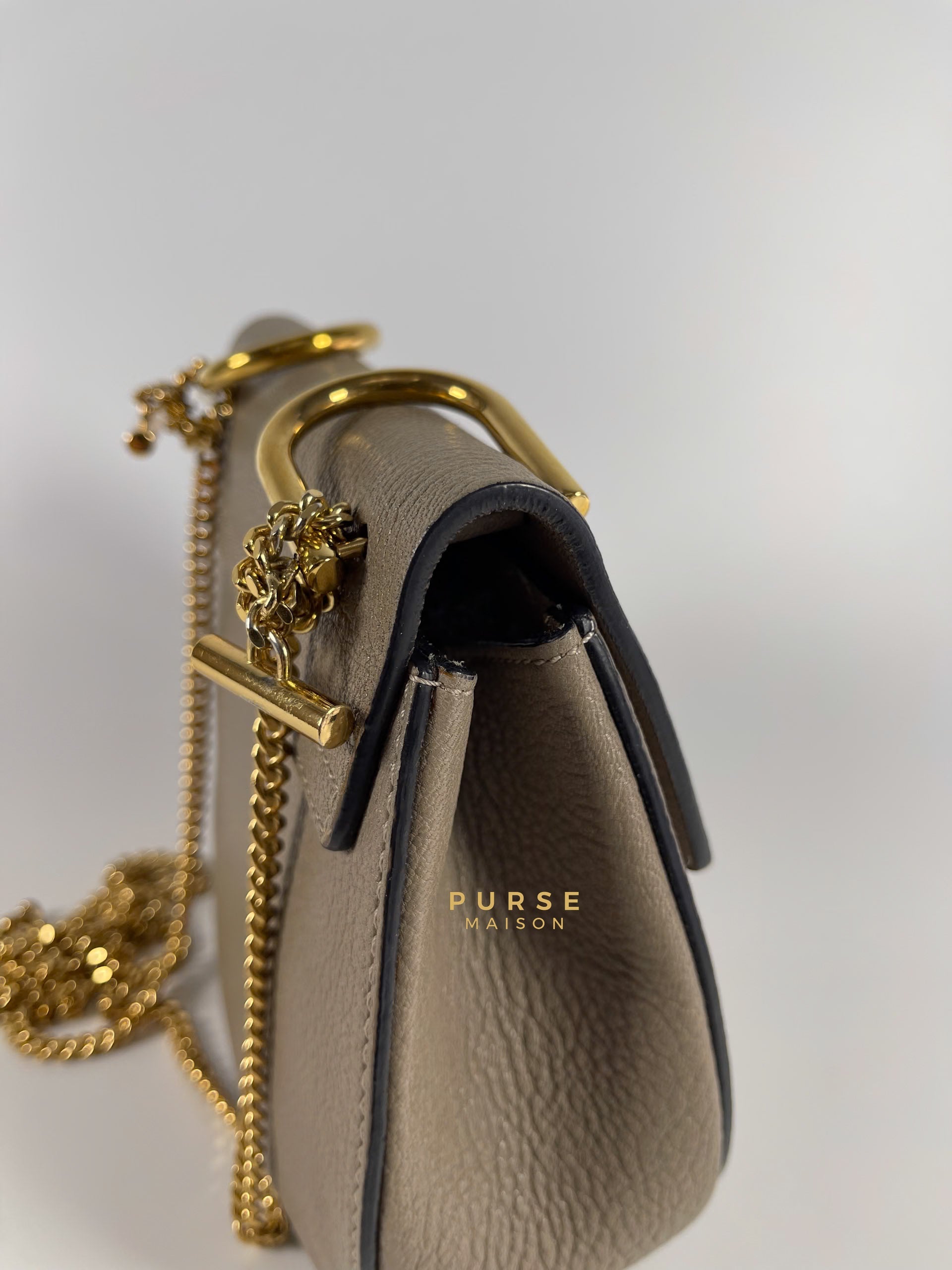 Drew Small Grey Chain Crossbody Bag | Purse Maison Luxury Bags Shop