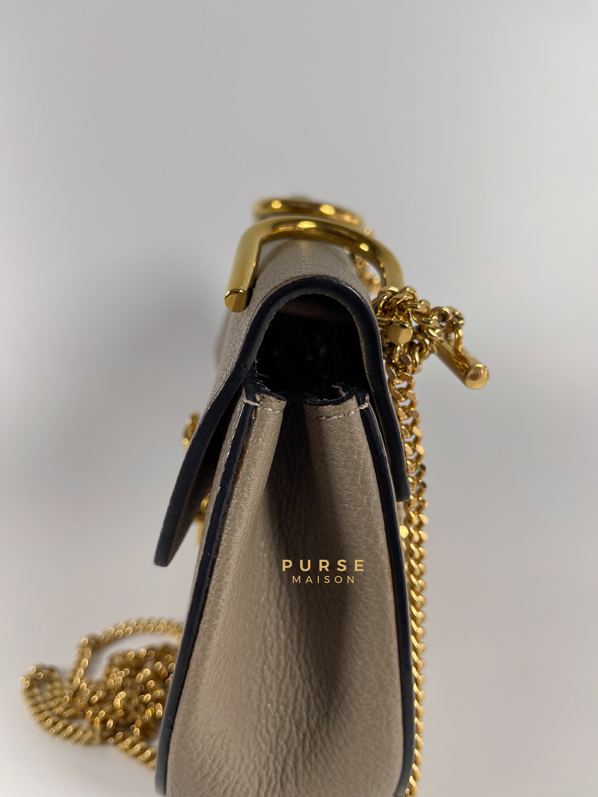 Drew Small Grey Chain Crossbody Bag | Purse Maison Luxury Bags Shop