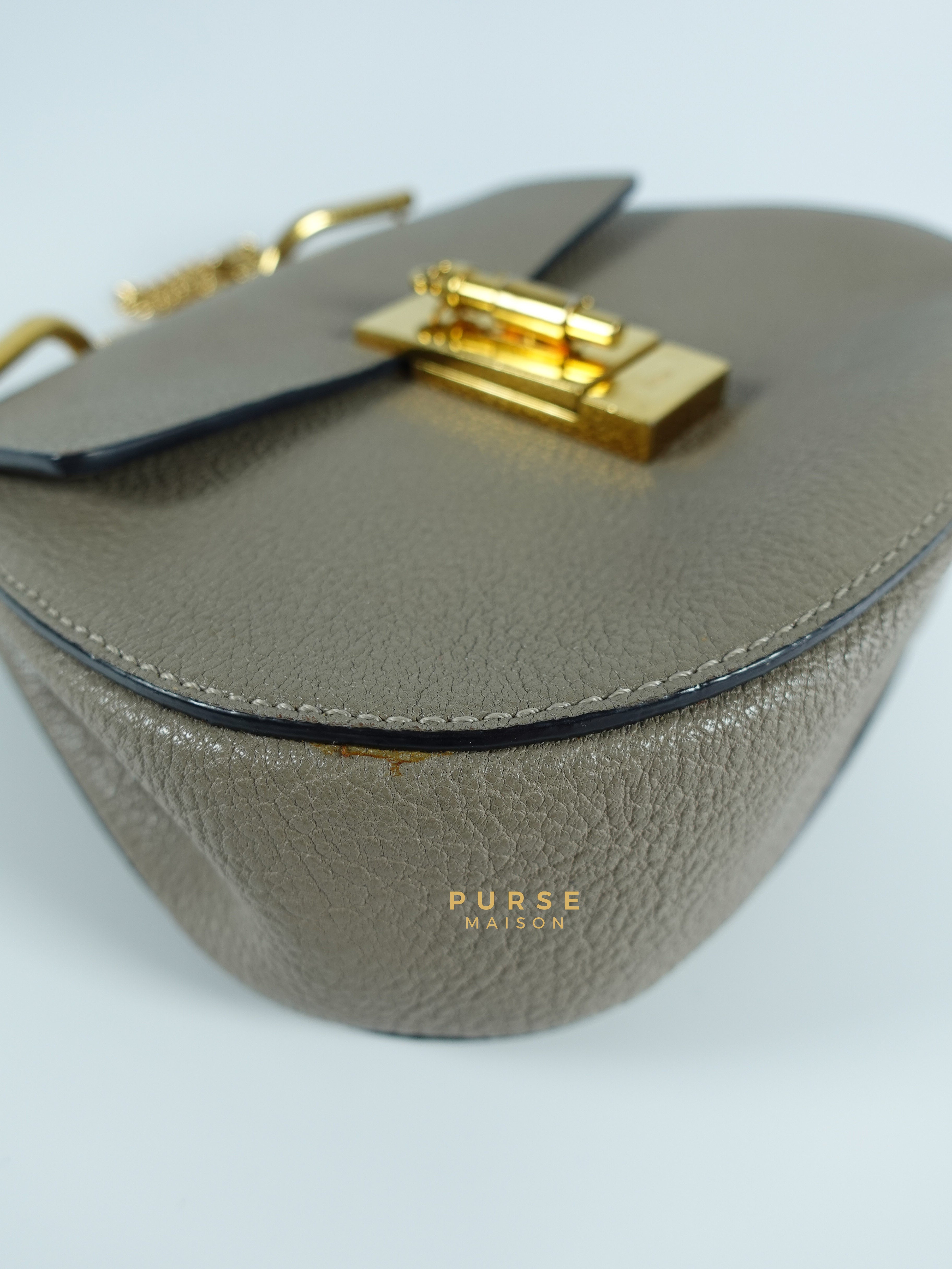 Drew Small Grey Chain Crossbody Bag | Purse Maison Luxury Bags Shop