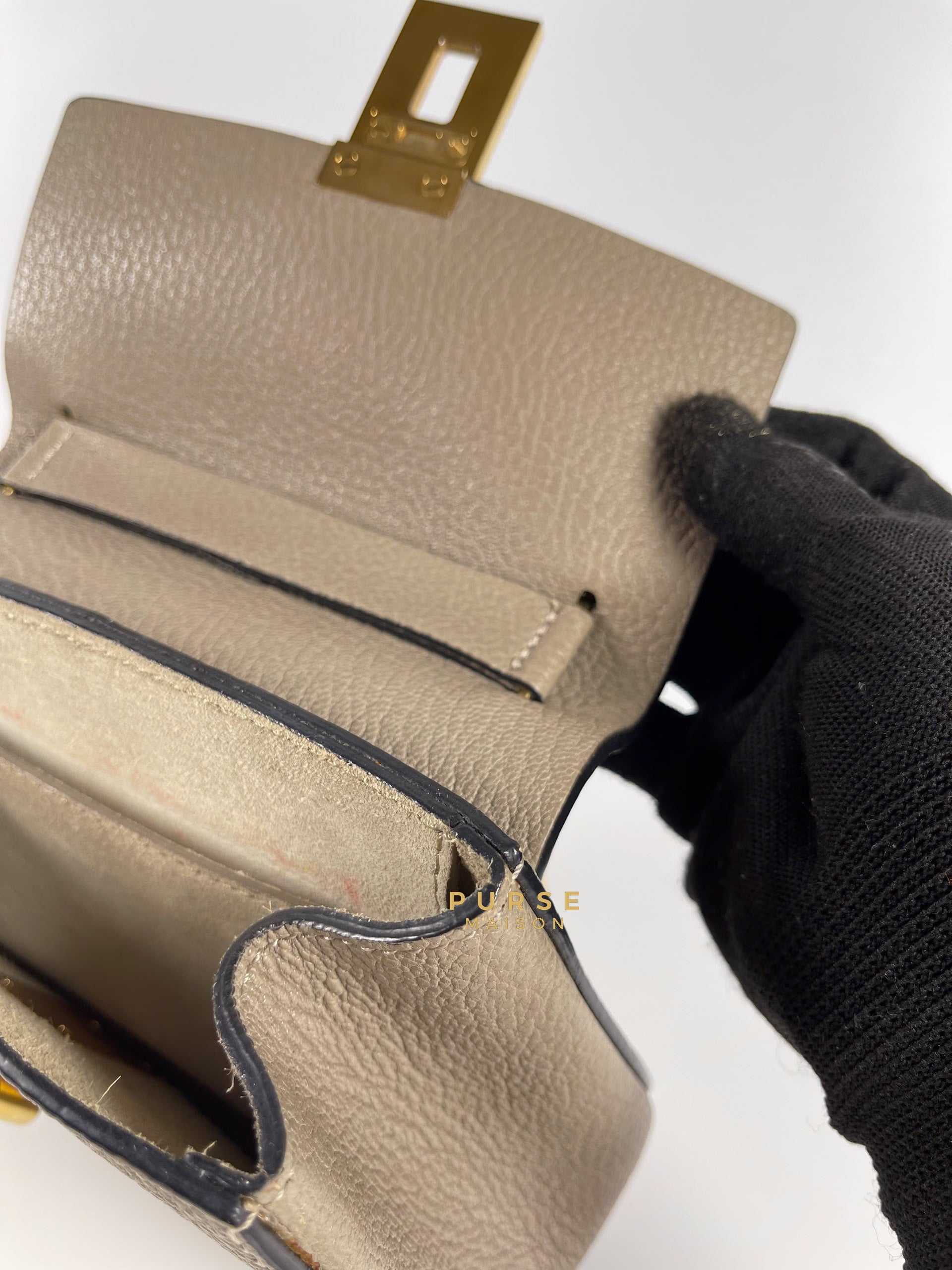 Drew Small Grey Chain Crossbody Bag | Purse Maison Luxury Bags Shop