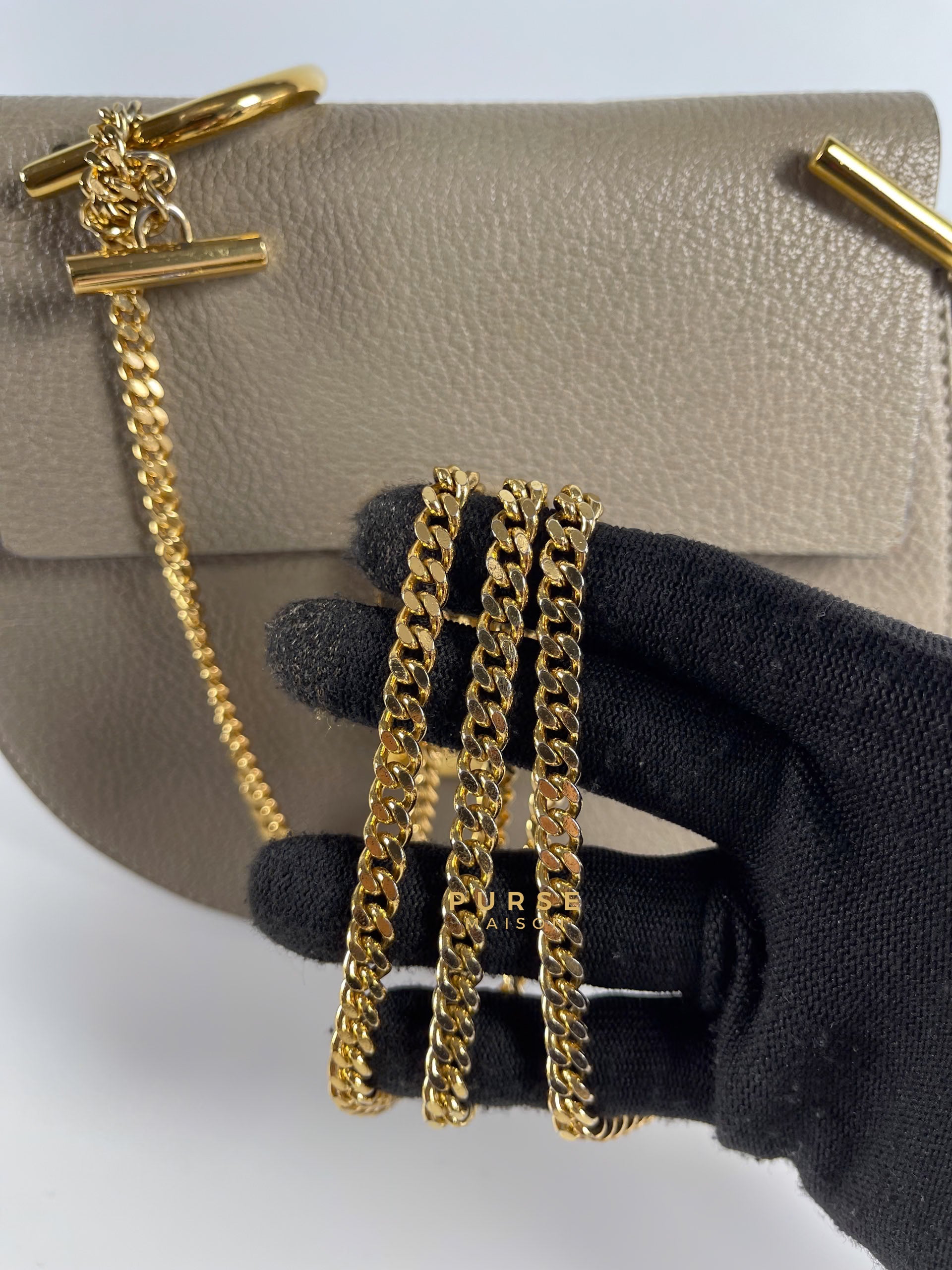 Drew Small Grey Chain Crossbody Bag | Purse Maison Luxury Bags Shop