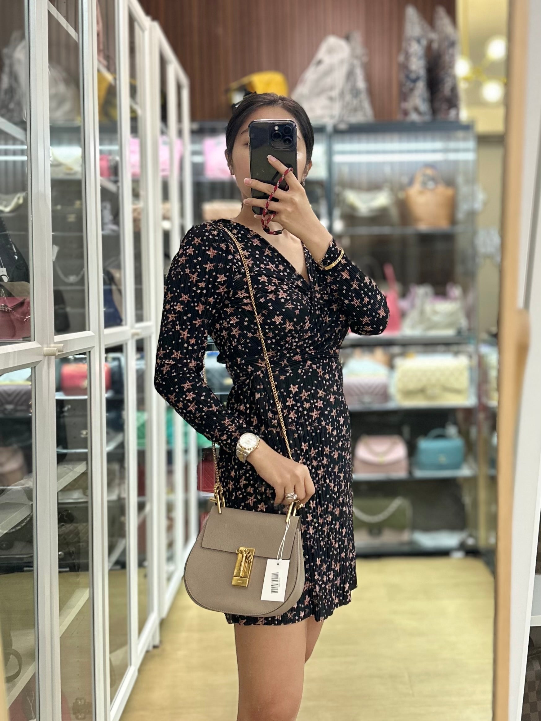 Drew Small Grey Chain Crossbody Bag | Purse Maison Luxury Bags Shop