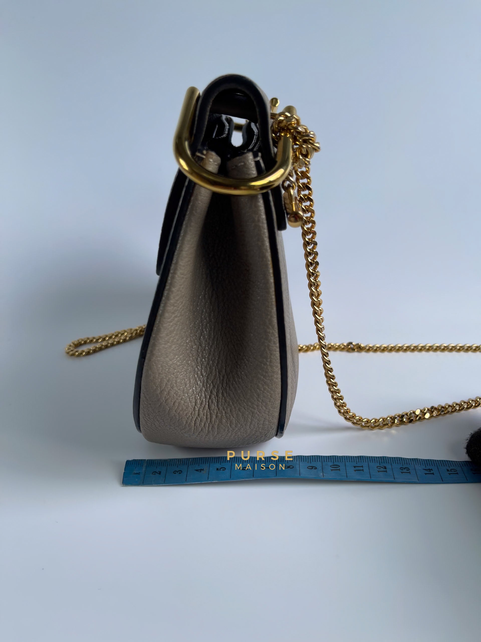 Drew Small Grey Chain Crossbody Bag | Purse Maison Luxury Bags Shop