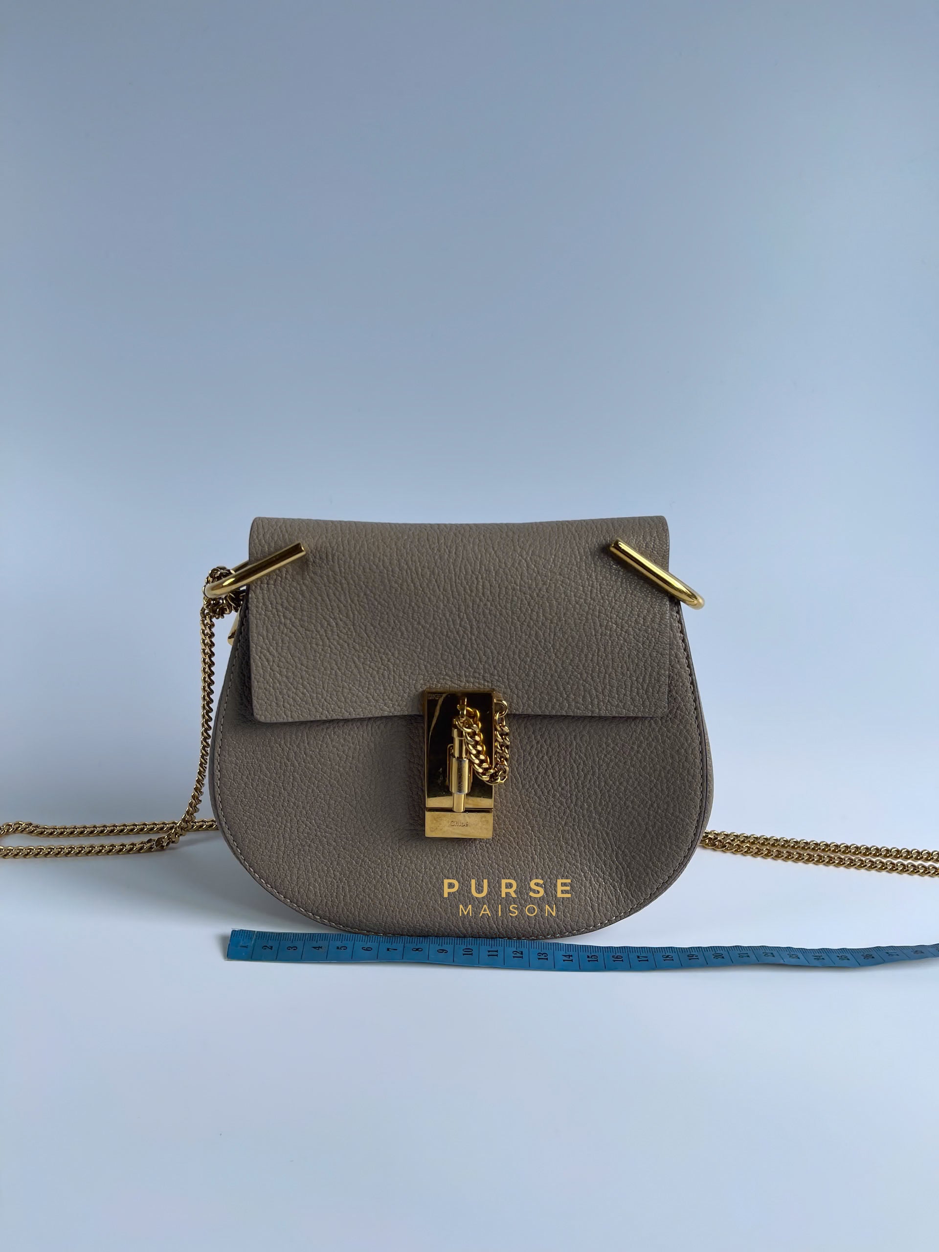 Drew Small Grey Chain Crossbody Bag | Purse Maison Luxury Bags Shop