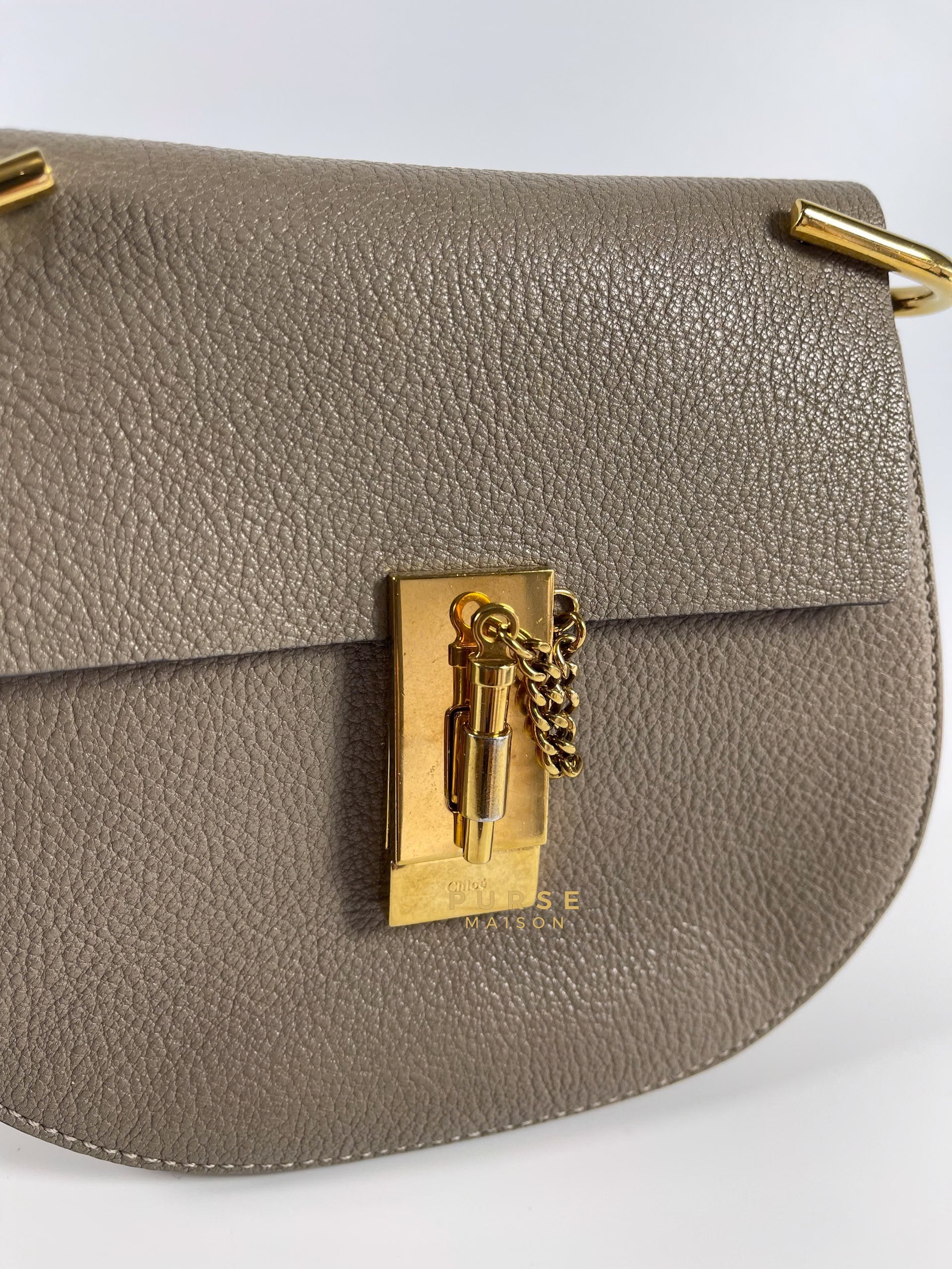 Drew Small Grey Chain Crossbody Bag | Purse Maison Luxury Bags Shop